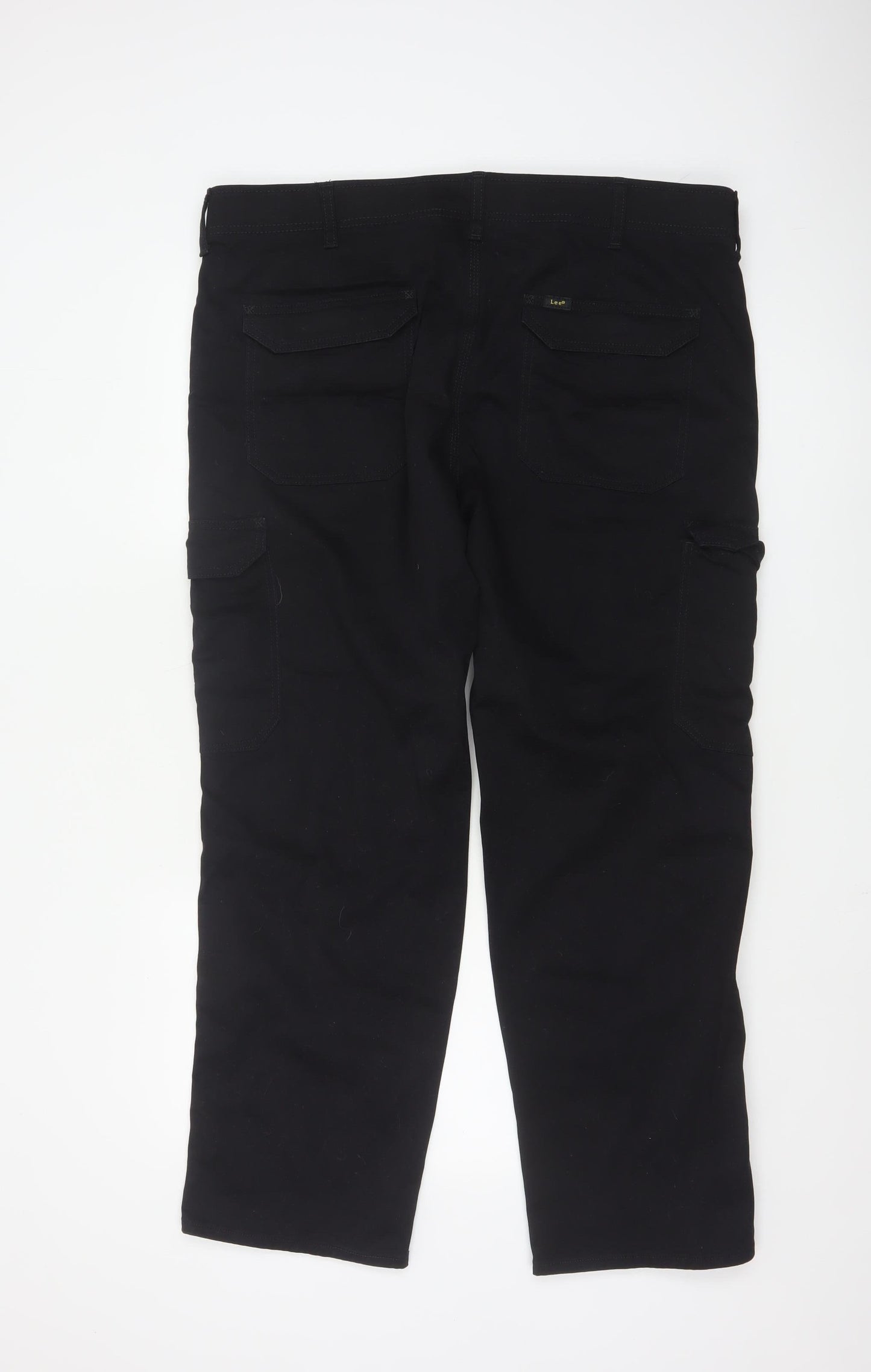 Lee Men’s Black Cargo Trousers W38 L30 Regular Straight Fit