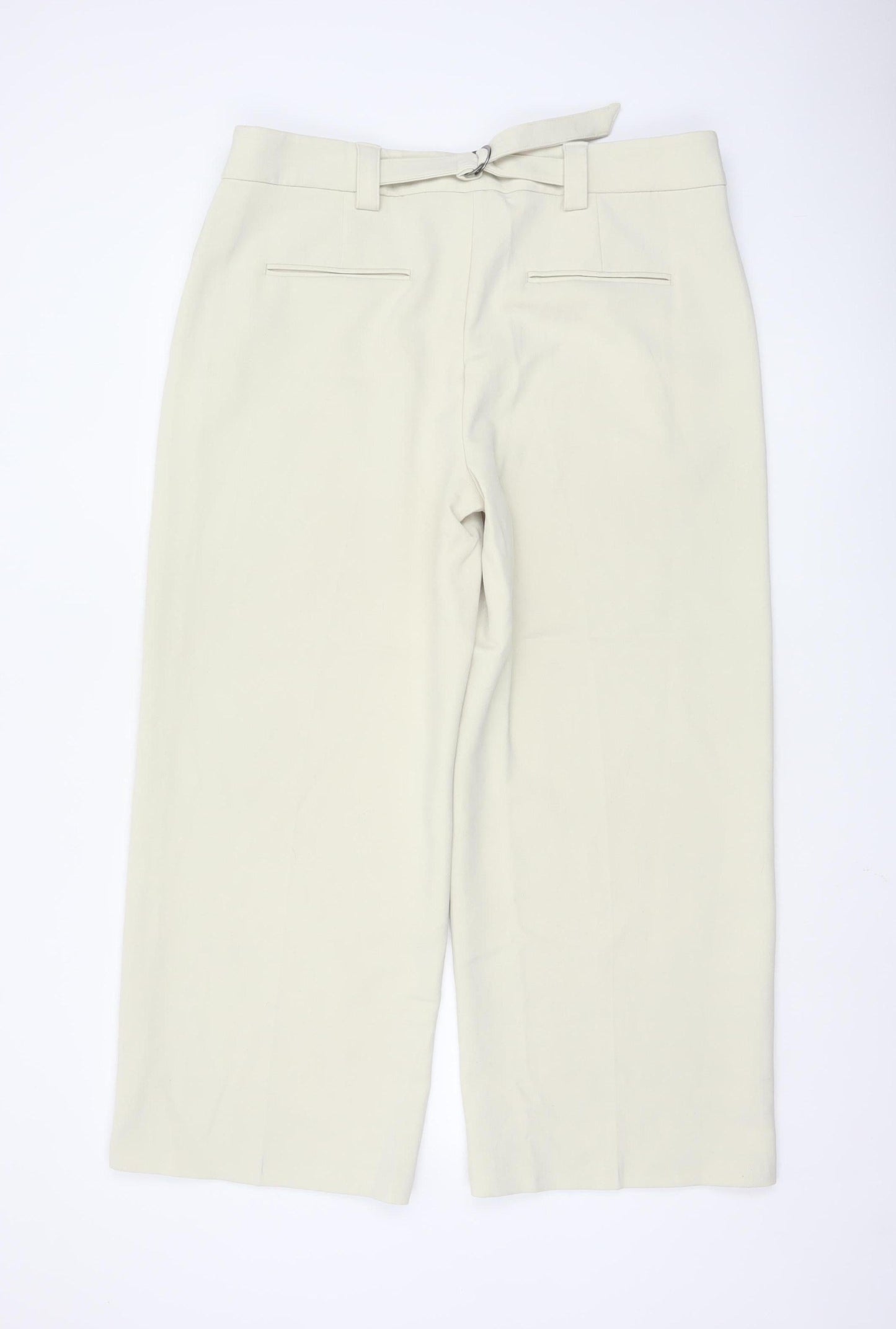 Marks and Spencer Men's Beige Regular Fit Dress Pants Size 18 Belted