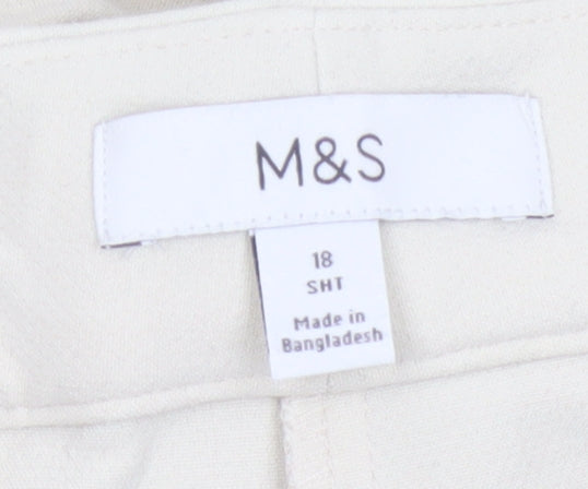 Marks and Spencer Men's Beige Regular Fit Dress Pants Size 18 Belted