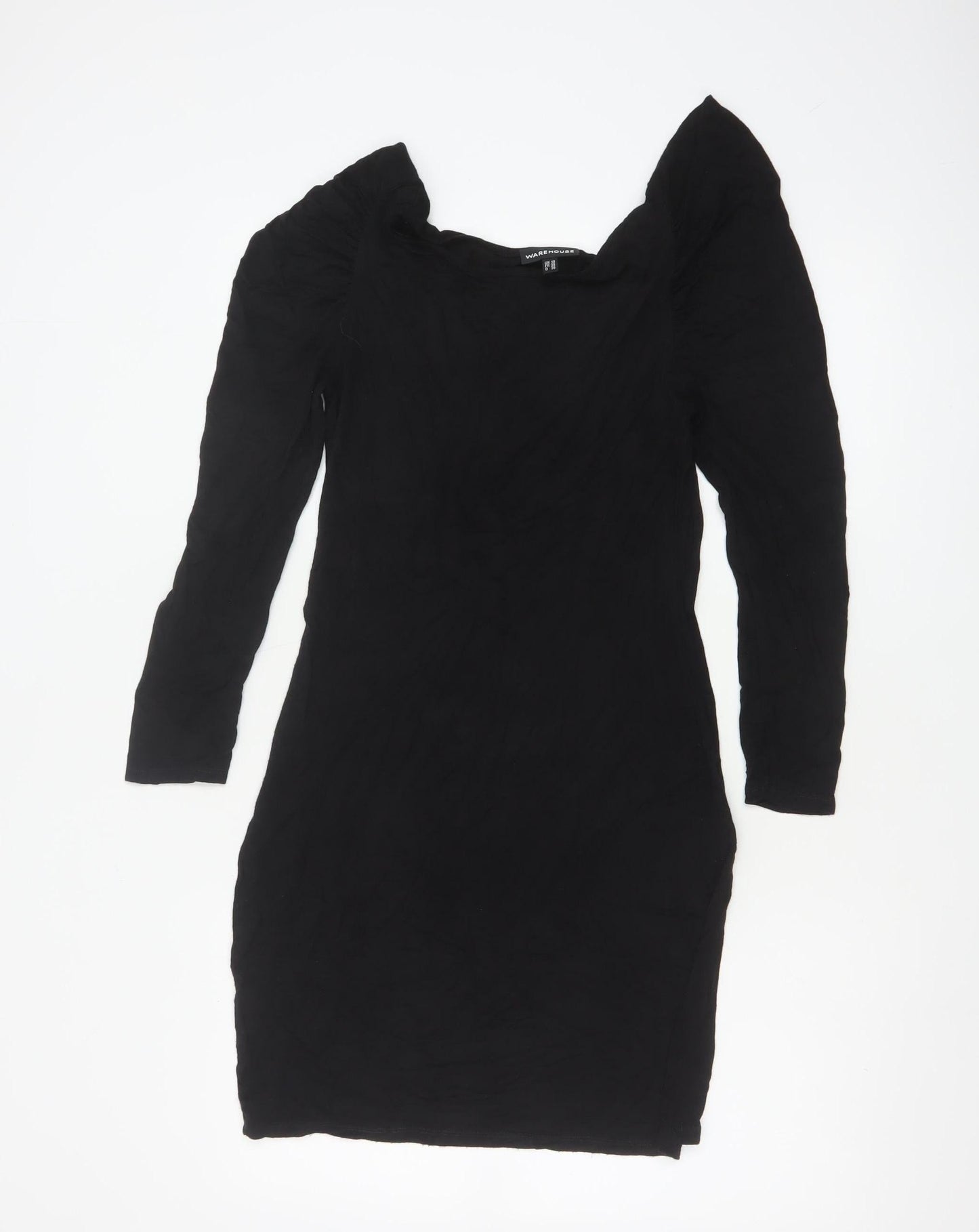 Warehouse Women’s Black Size 10 Bodycon Square Neck Dress