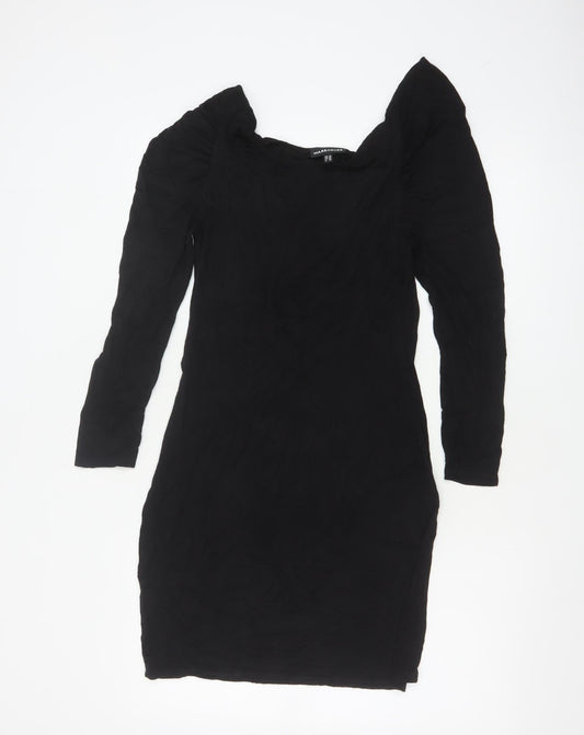 Warehouse Women’s Black Size 10 Bodycon Square Neck Dress