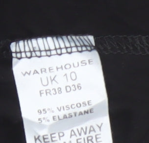 Warehouse Women’s Black Size 10 Bodycon Square Neck Dress