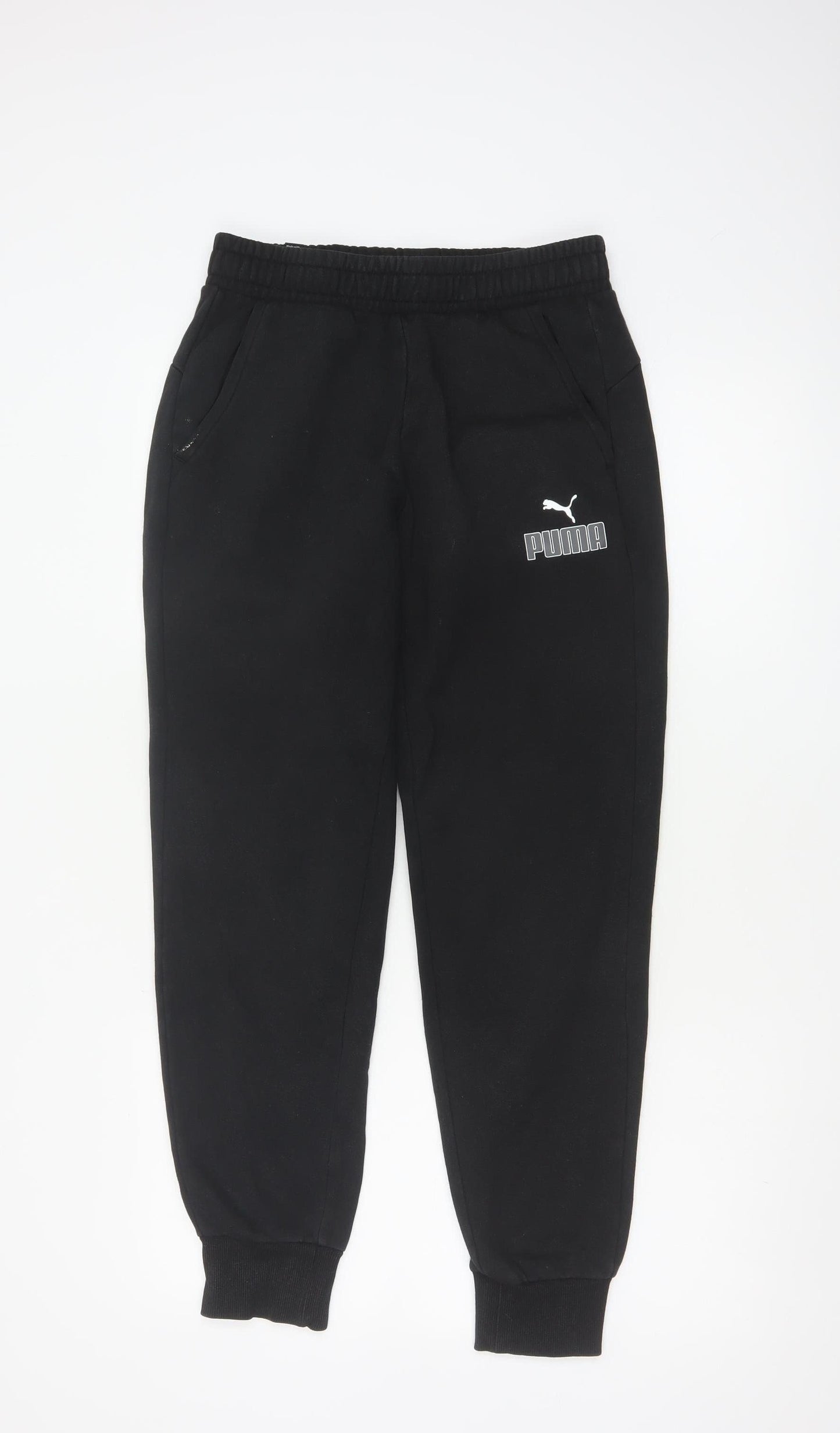 Puma Men's Black Jogger Sweatpants S Regular Fit Fleece