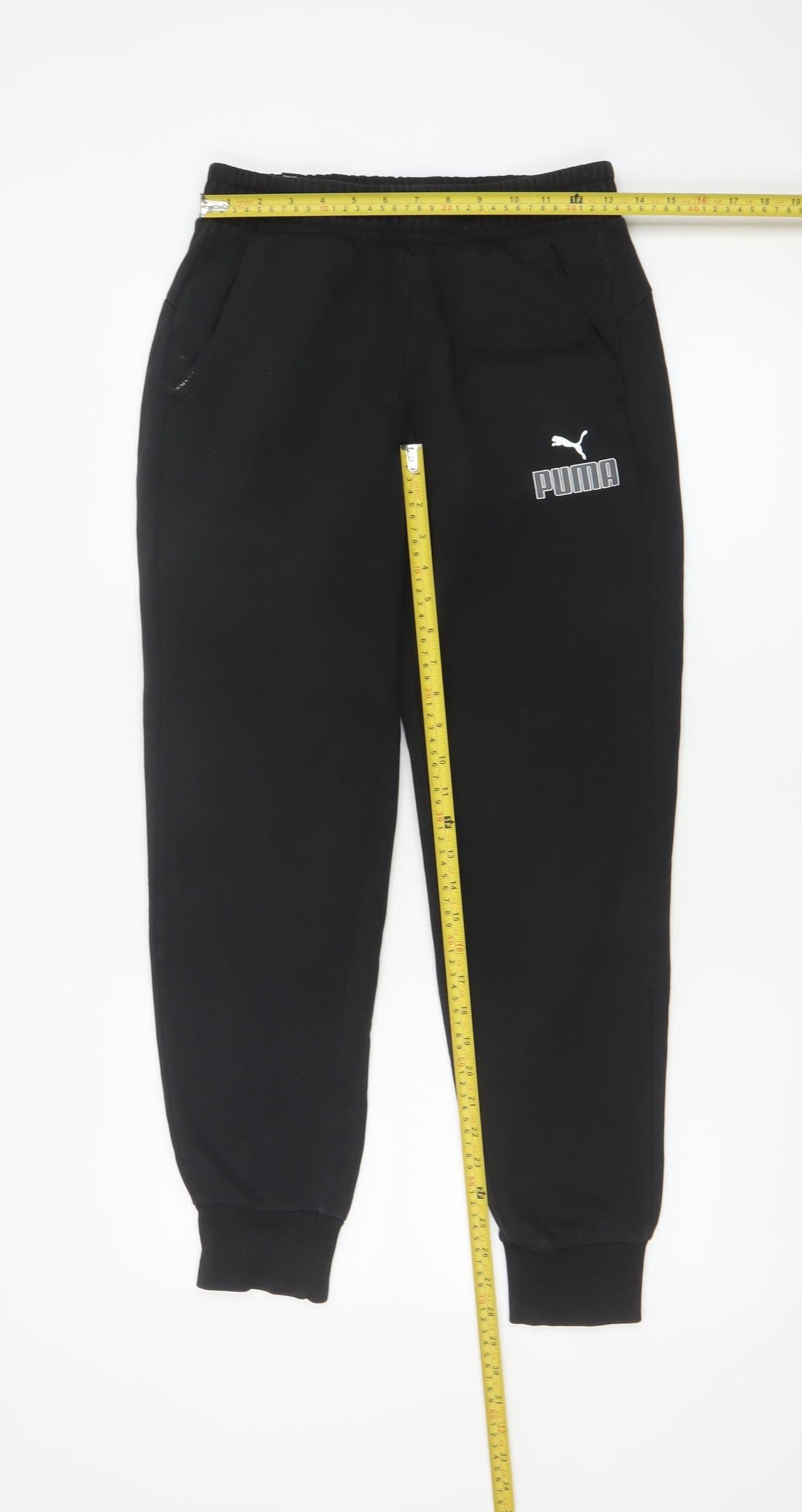 Puma Men's Black Jogger Sweatpants S Regular Fit Fleece