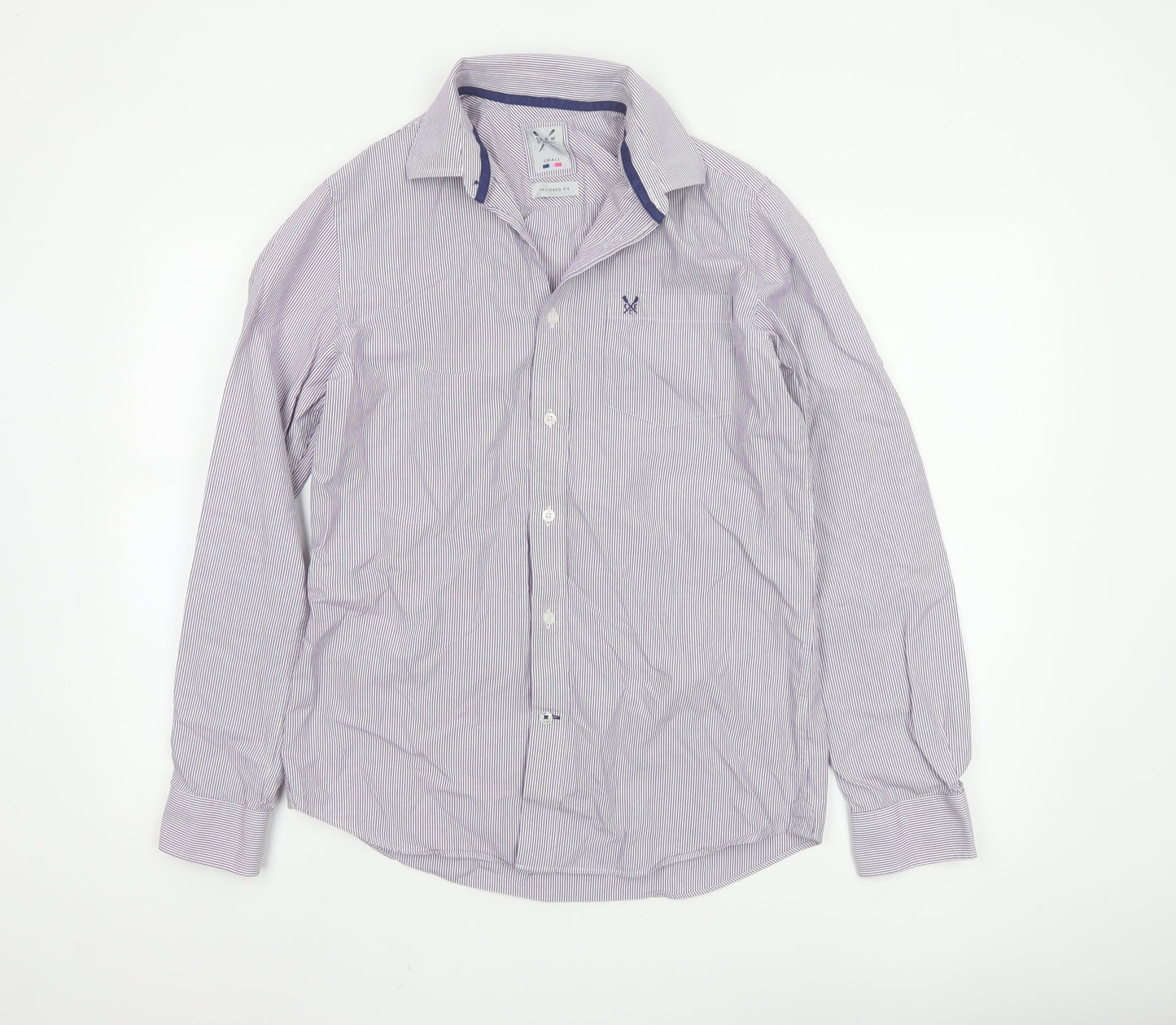 Crew Clothing Co. Men's Purple Striped Slim Fit Button-Up Shirt Size S