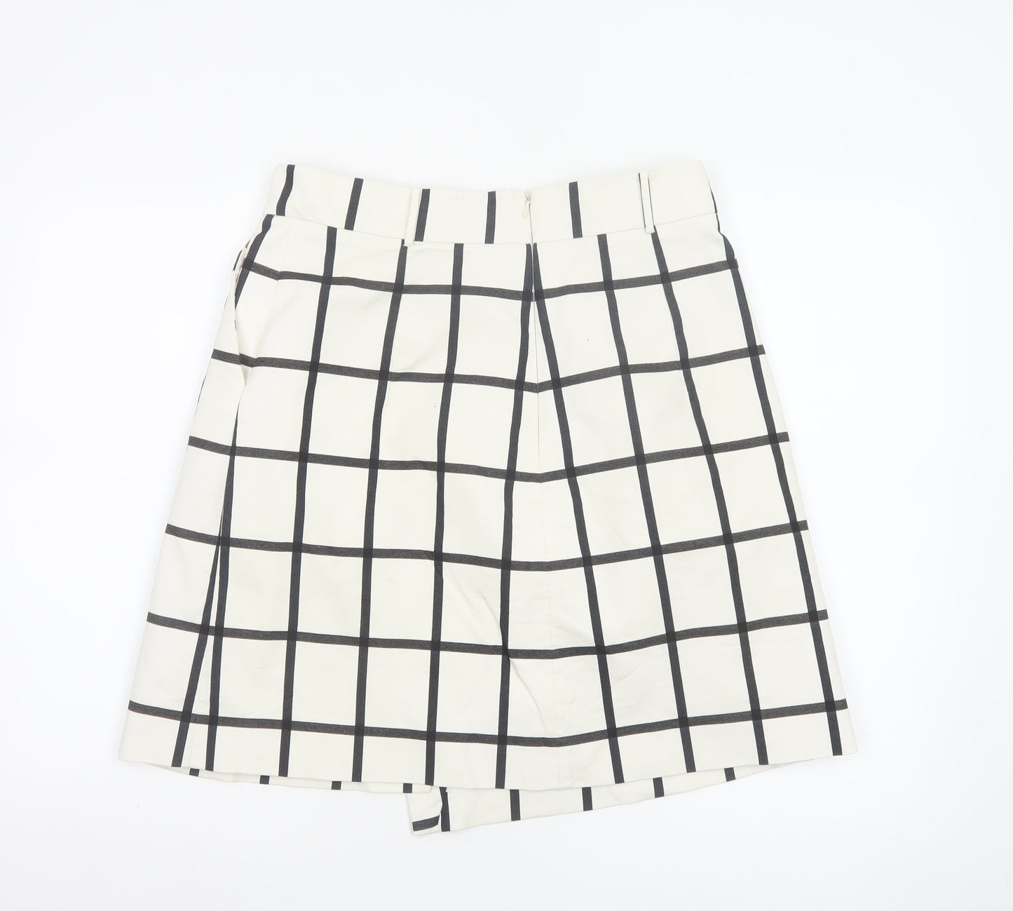 Karen Millen Women’s White Check A-Line Knee Length Skirt UK 14