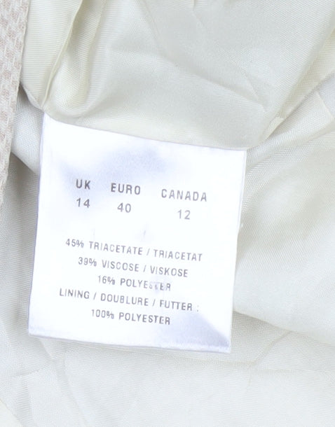 Precis Petite Beige Houndstooth Single-Breasted Suit Jacket Size 14