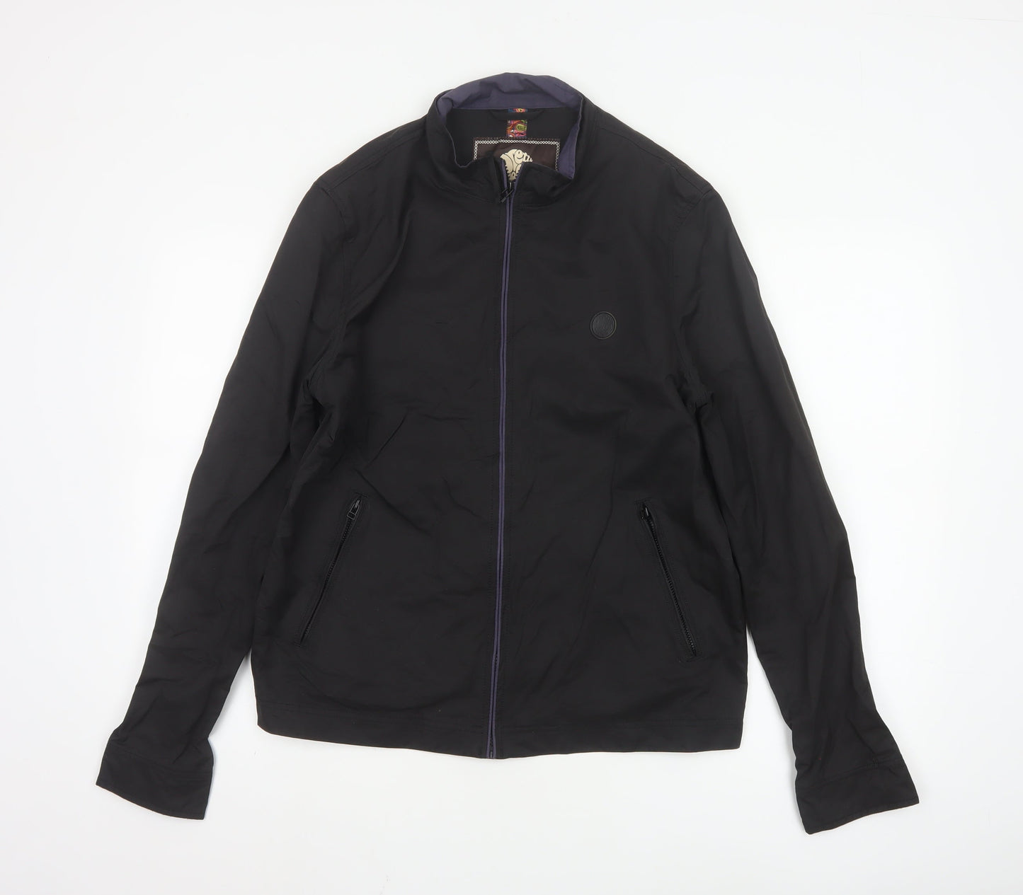 Pretty Green Men's Black L Full Zip Cotton Nylon Jacket