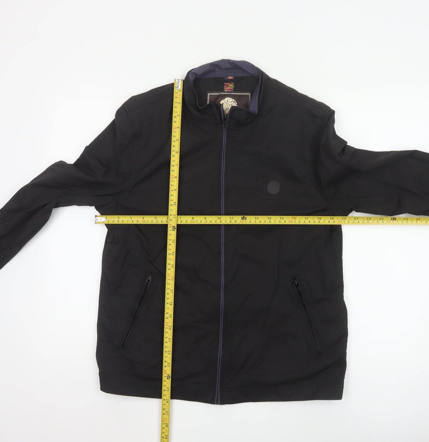 Pretty Green Men's Black L Full Zip Cotton Nylon Jacket