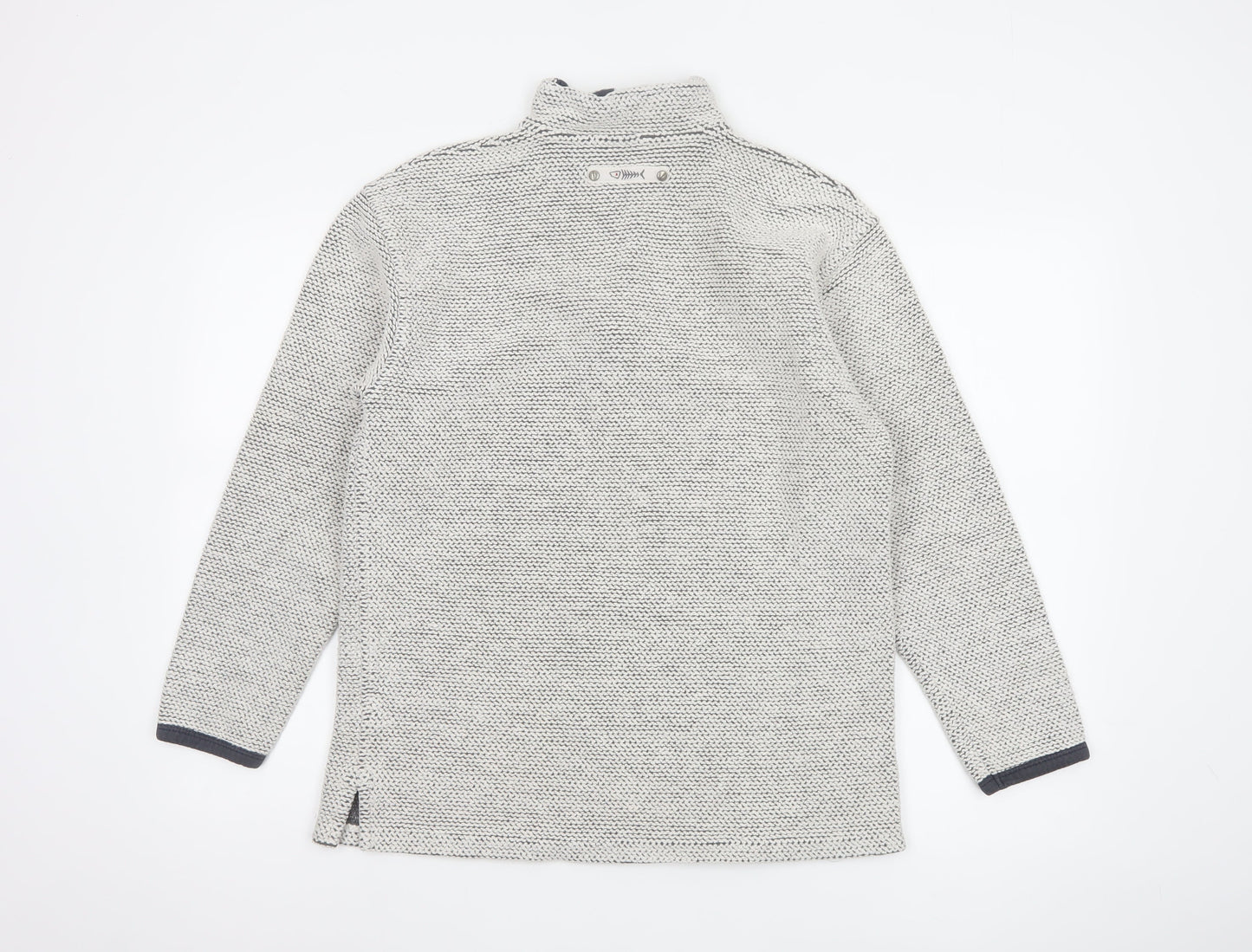 Weird Fish Mens Grey Knit 1/2 Zip Sweatshirt Size S