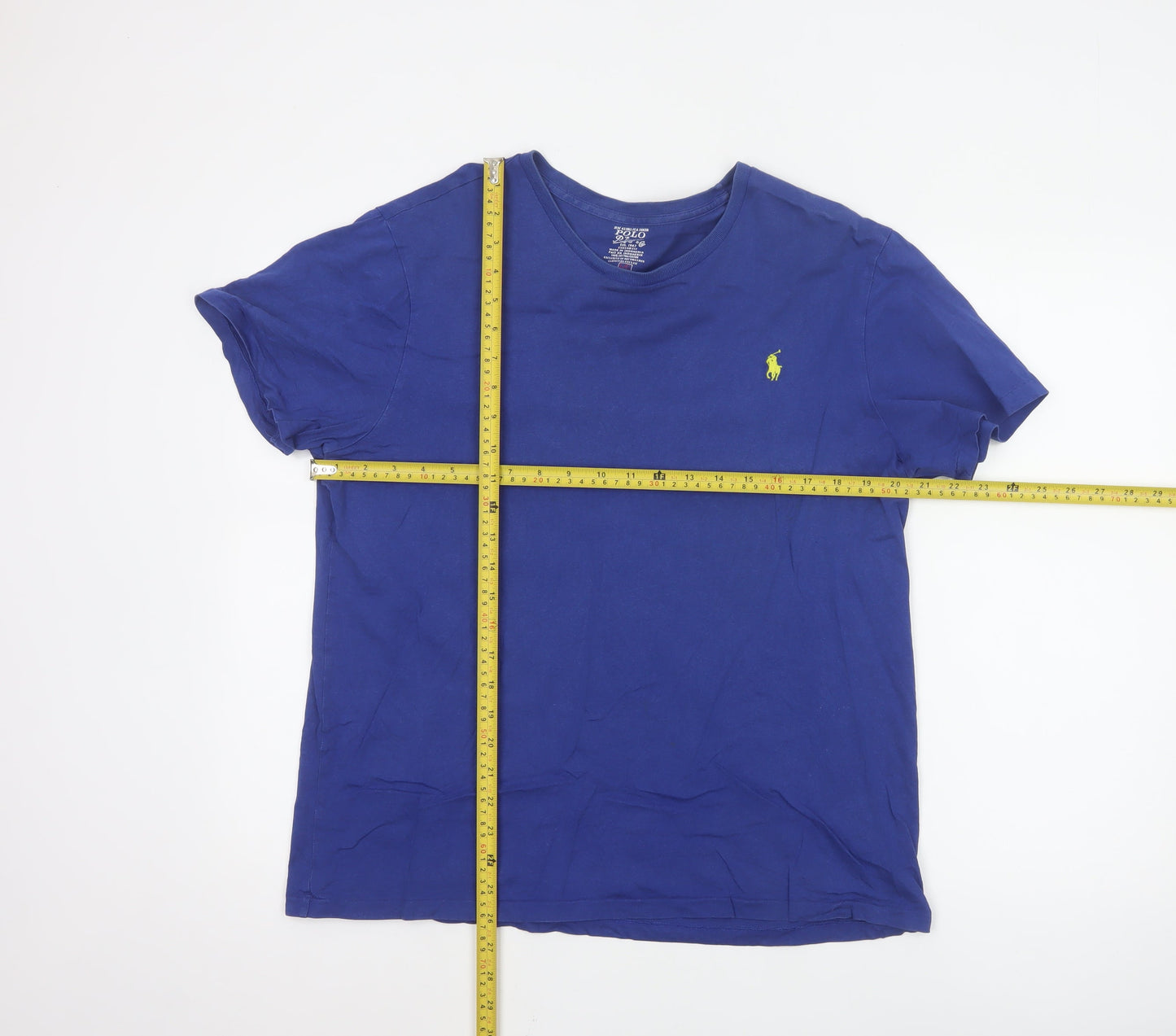 Polo Ralph Lauren Men's Blue Custom Fit Crew Neck T-Shirt L