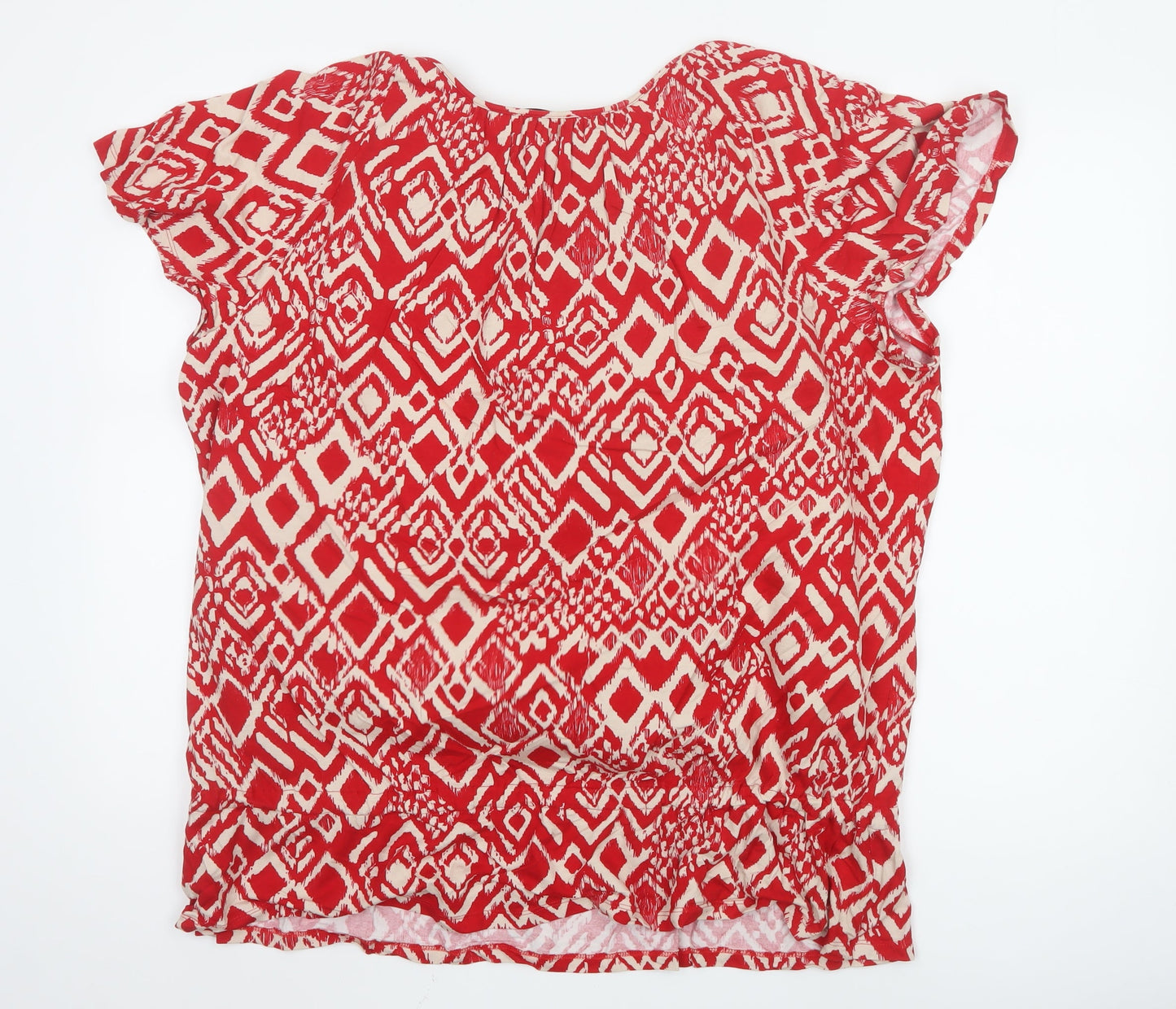 Marks and Spencer Womens Red Geometric Tunic Blouse Size 22