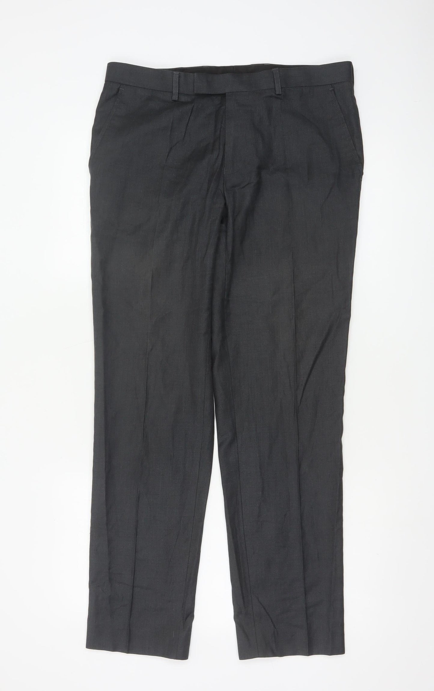 Marks and Spencer Men’s Grey 32R Pleated Dress Pants