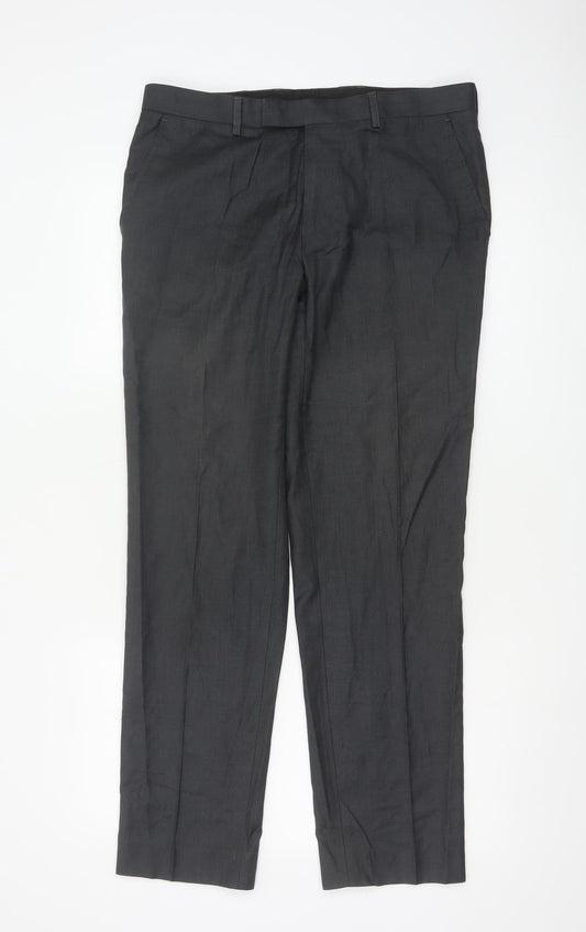 Marks and Spencer Men’s Grey 32R Pleated Dress Pants