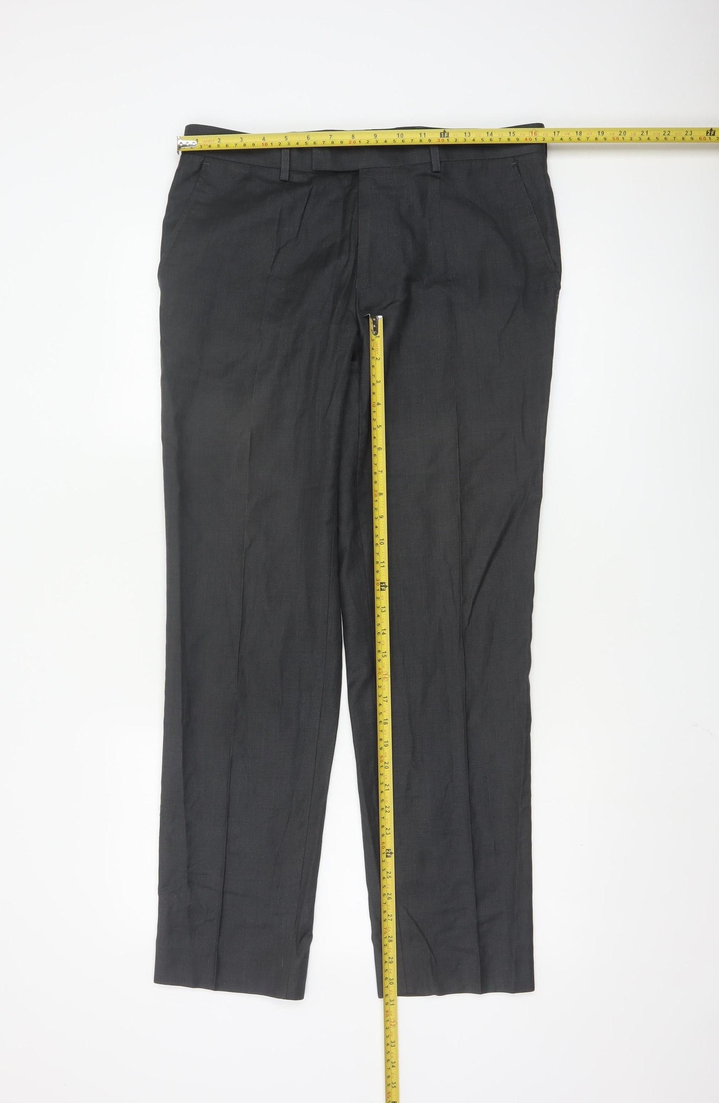 Marks and Spencer Men’s Grey 32R Pleated Dress Pants
