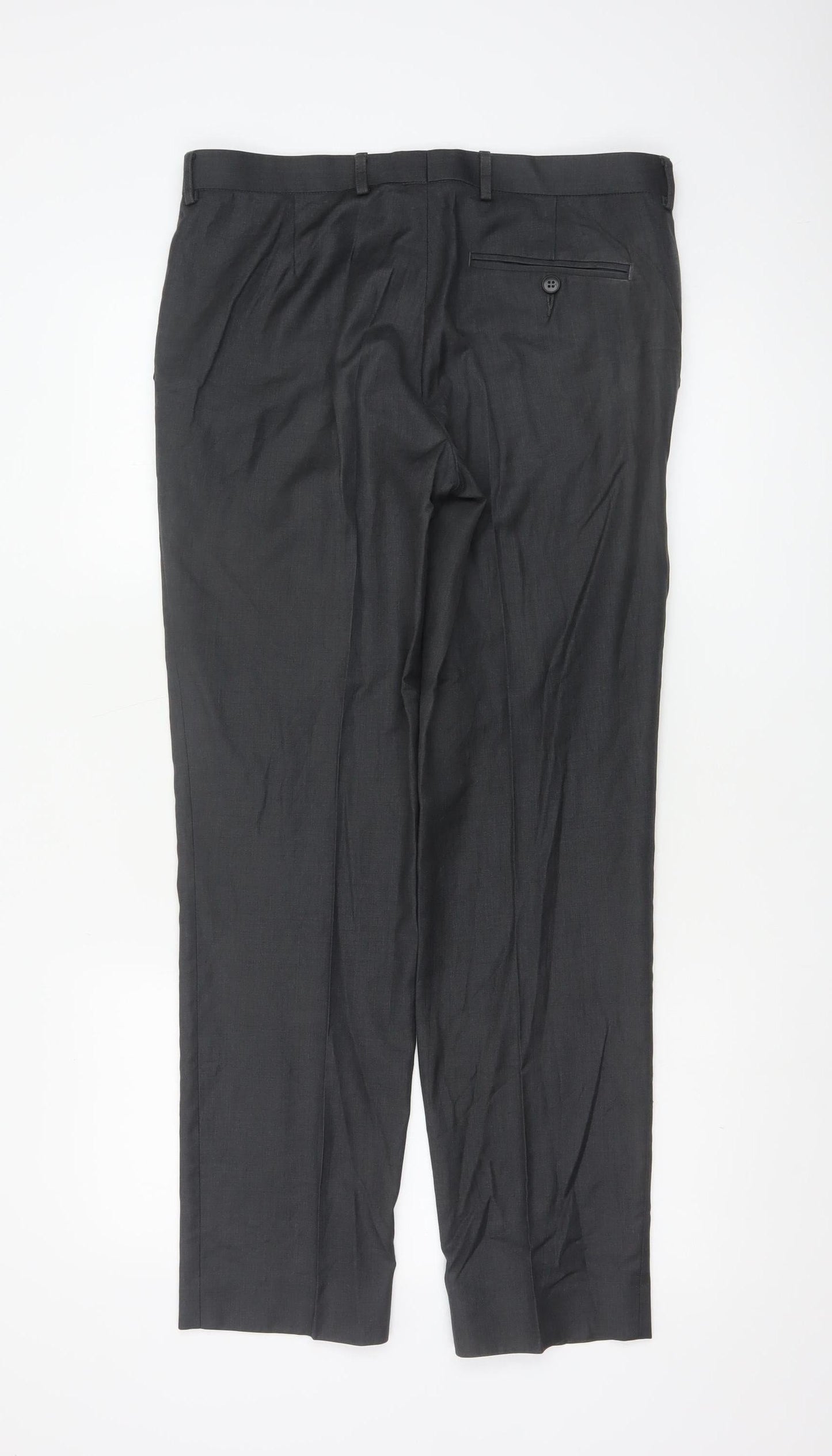 Marks and Spencer Men’s Grey 32R Pleated Dress Pants