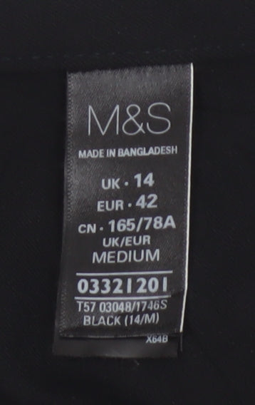 Marks and Spencer Women's Black Size 14 Straight Dress Pants