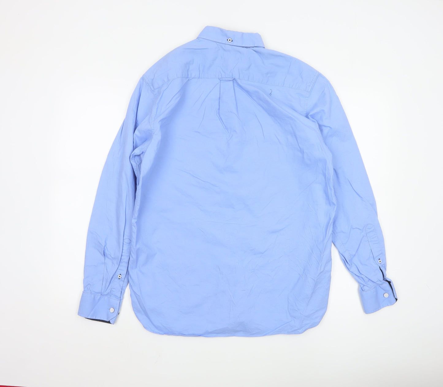Marks and Spencer Blue Harbour Men's Blue Regular Fit Button-Up Shirt M