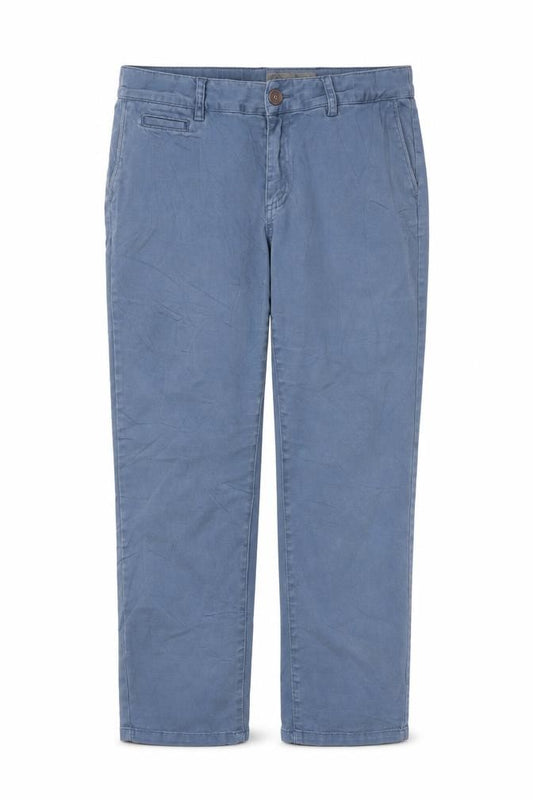 Fat Face Women Blue Cotton Chino Trousers Size 12 Casual Straight