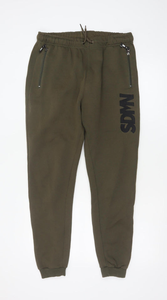 Sidemen Official Men’s Green Jogger Trousers Size L Cotton Fleece