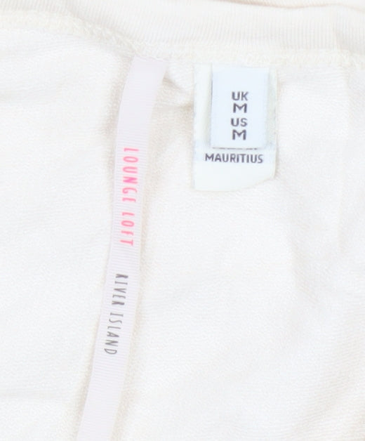 River Island Women Ivory Lounge T-Shirt Pyjama Top M