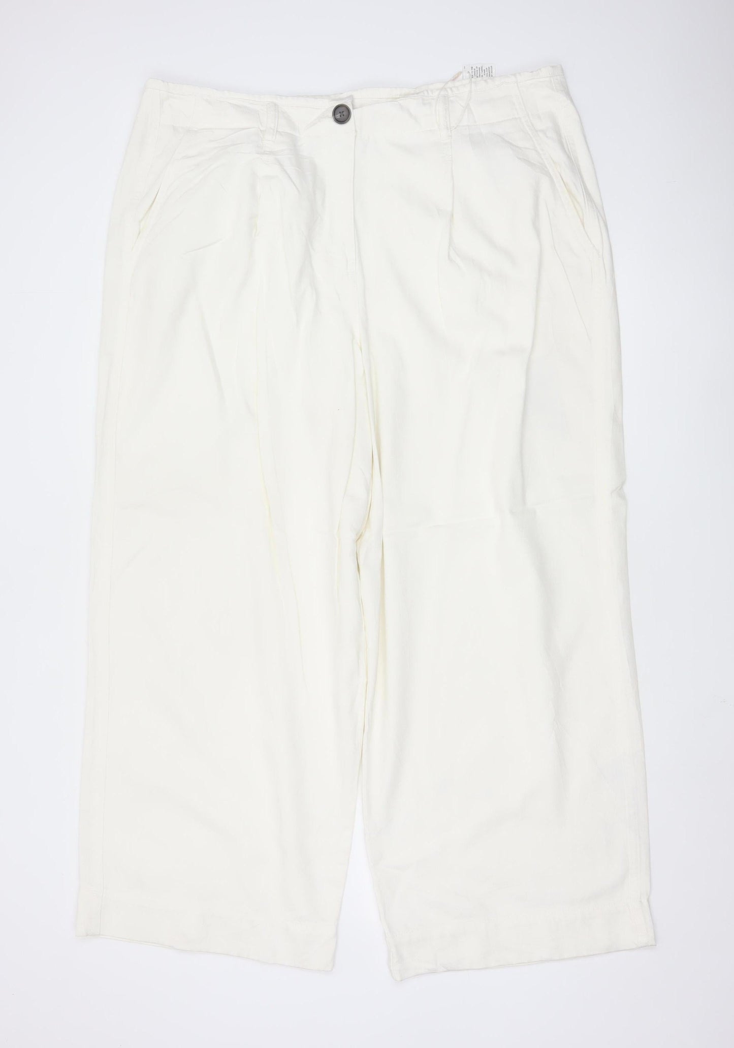 Marks and Spencer Women’s Ivory Chino Trousers Size 20 Regular