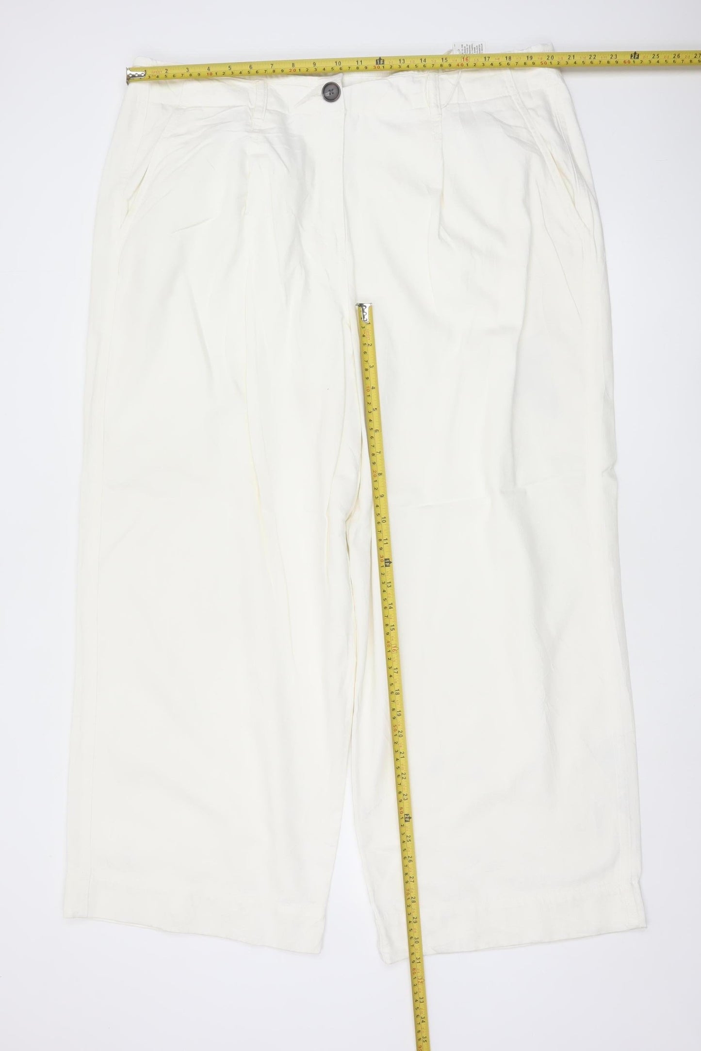 Marks and Spencer Women’s Ivory Chino Trousers Size 20 Regular