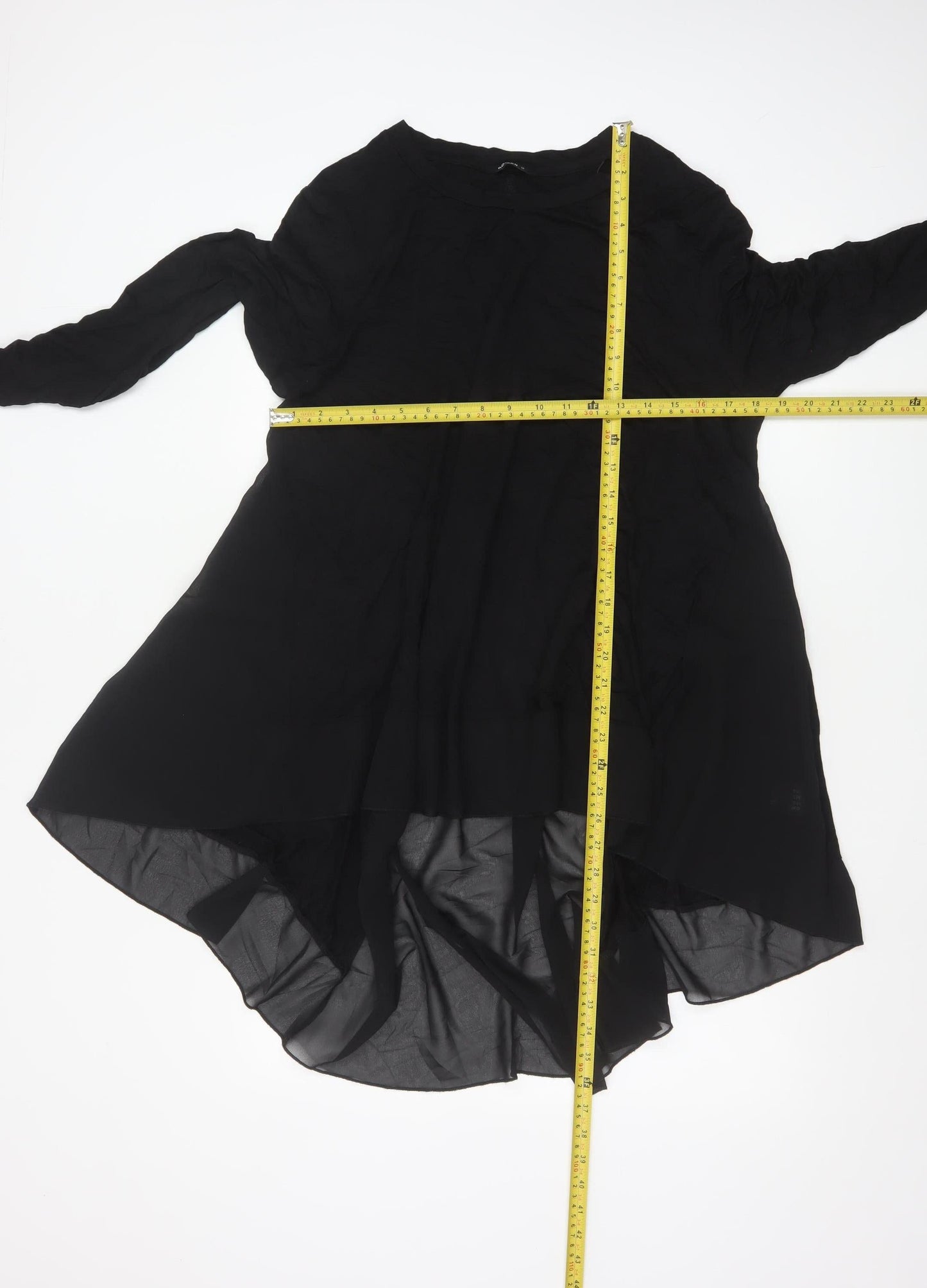 Roman Women’s Black Long Sleeve Tunic Blouse Size 16