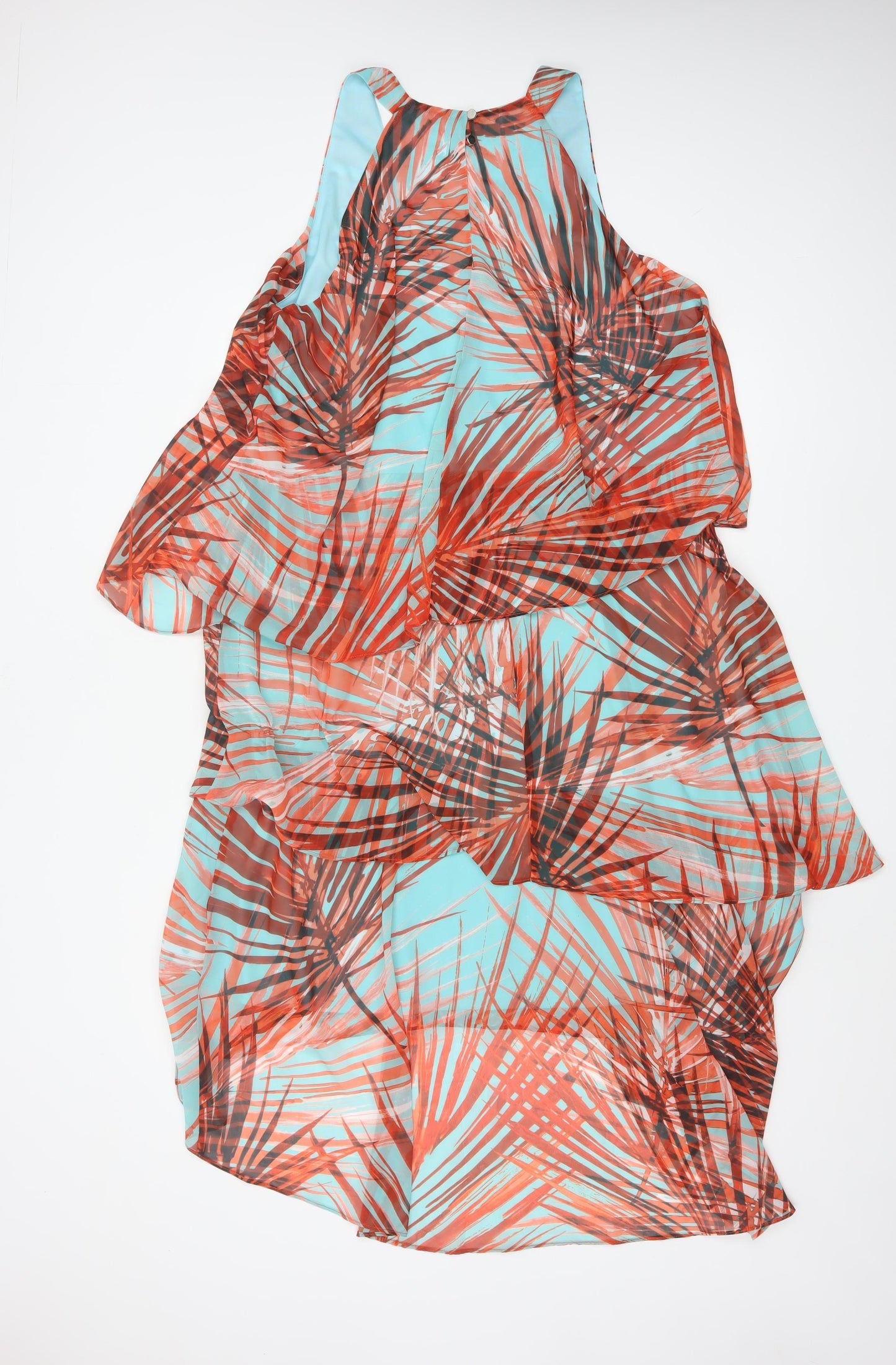 Roman Women’s Multicoloured Asymmetric V-Neck Sleeveless Dress Size 18