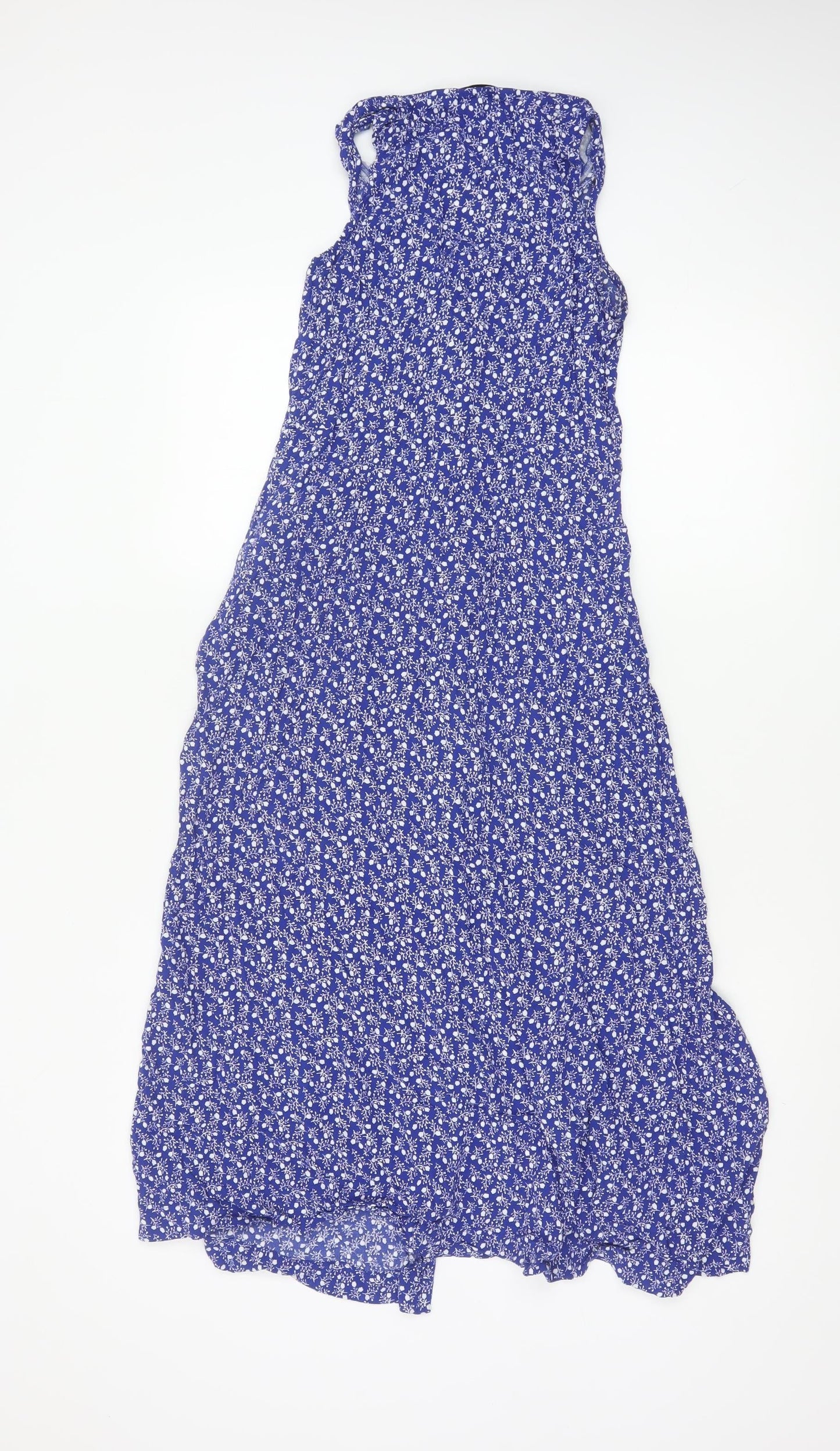 & Other Stories Women Blue Floral Viscose A-Line Midi Dress Size 6