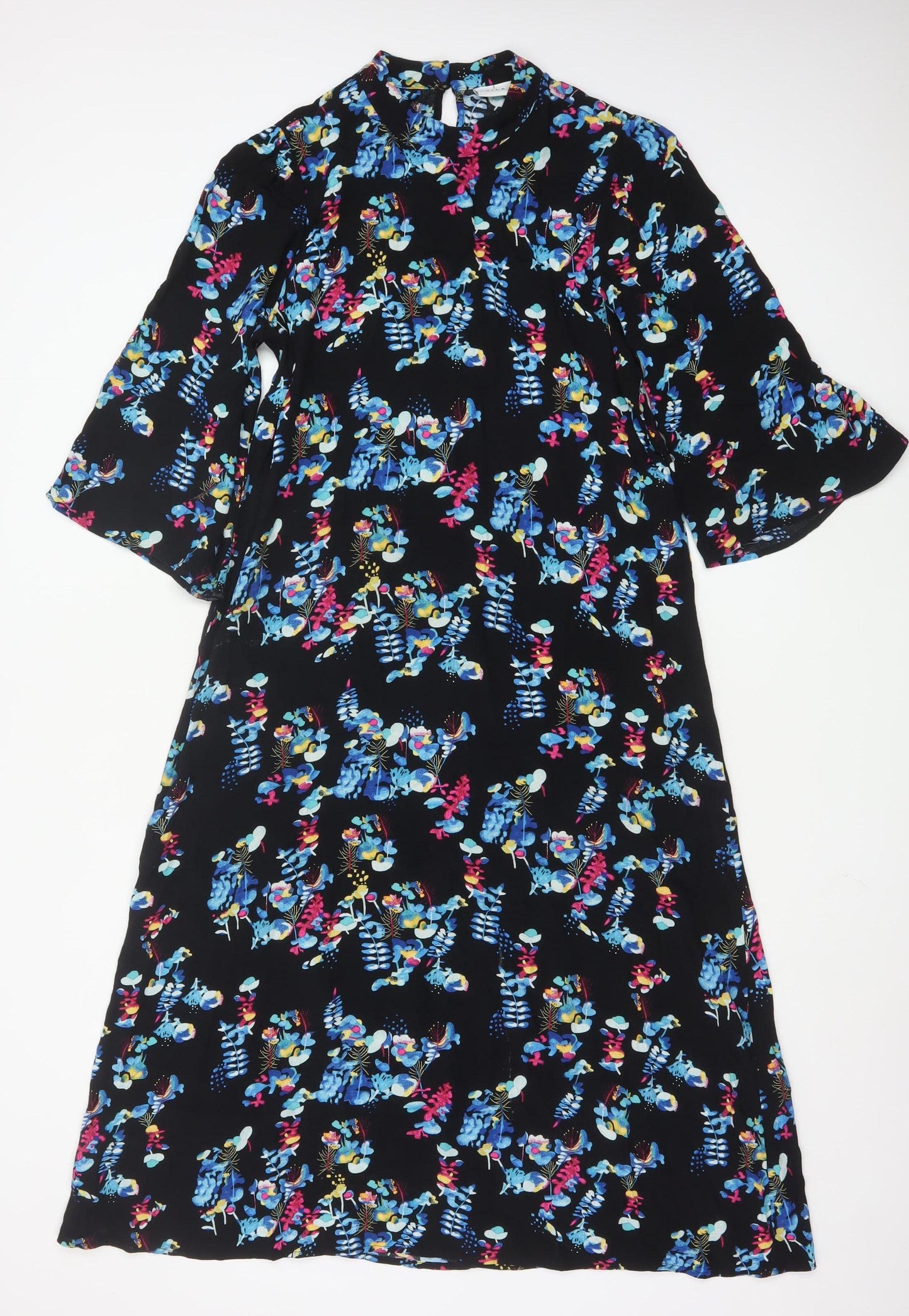 Vila Women's Multicoloured Floral A-Line Knee Length Dress Size 10