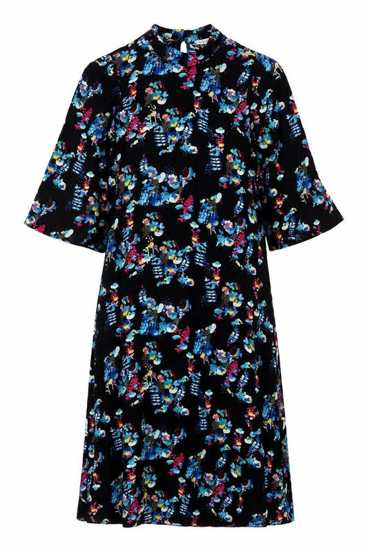 Vila Women's Multicoloured Floral A-Line Knee Length Dress Size 10