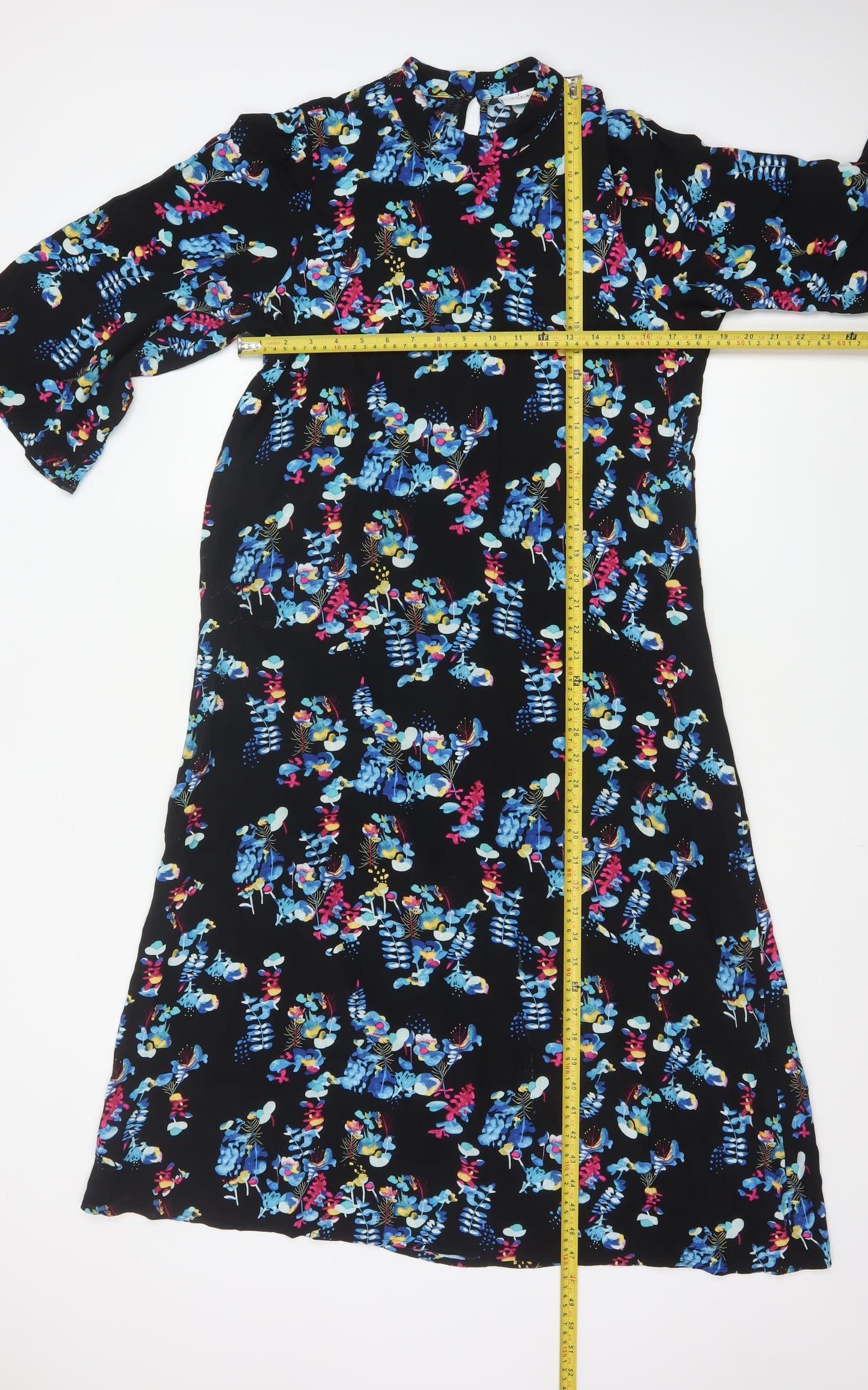 Vila Women's Multicoloured Floral A-Line Knee Length Dress Size 10