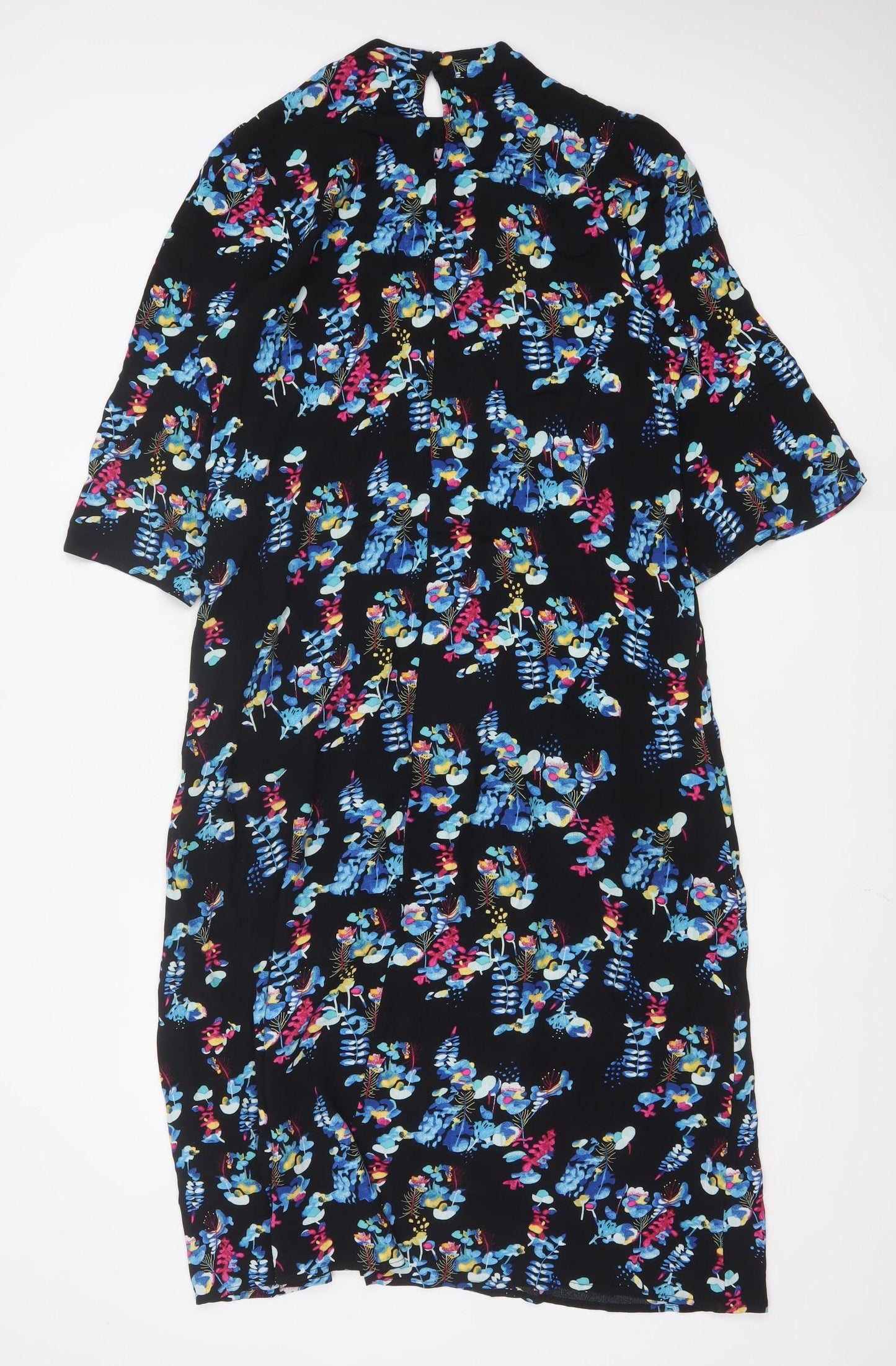 Vila Women's Multicoloured Floral A-Line Knee Length Dress Size 10