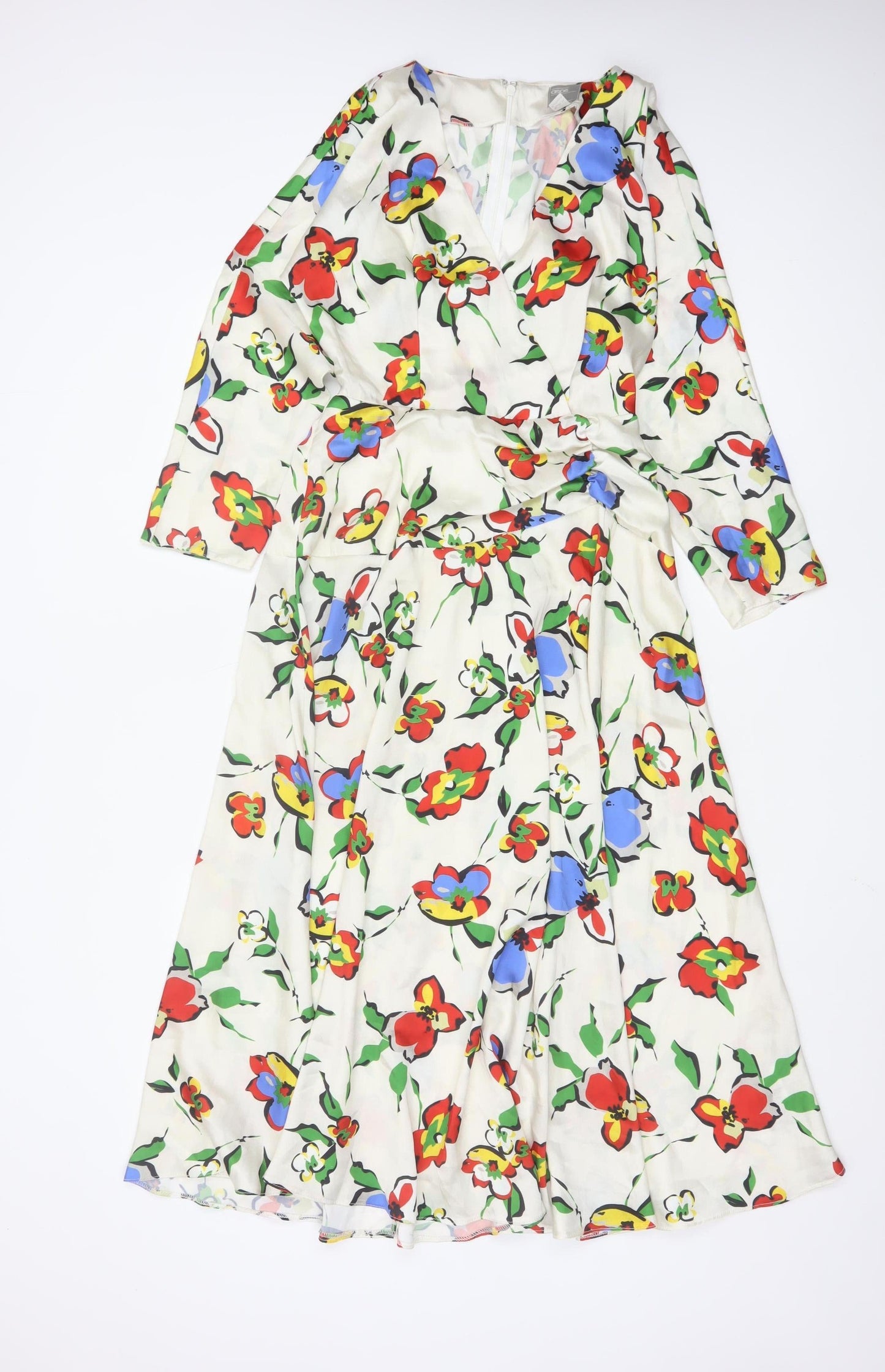 ASOS Women’s Multicoloured Floral Midi Wrap Dress Size 8