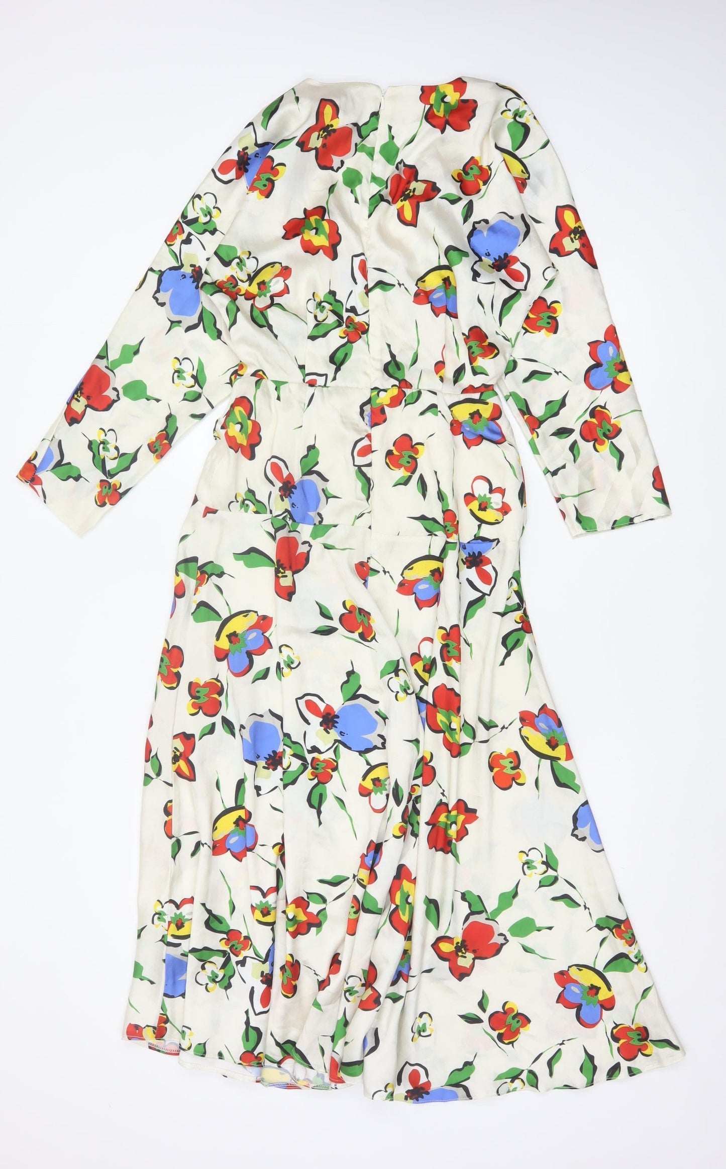 ASOS Women’s Multicoloured Floral Midi Wrap Dress Size 8
