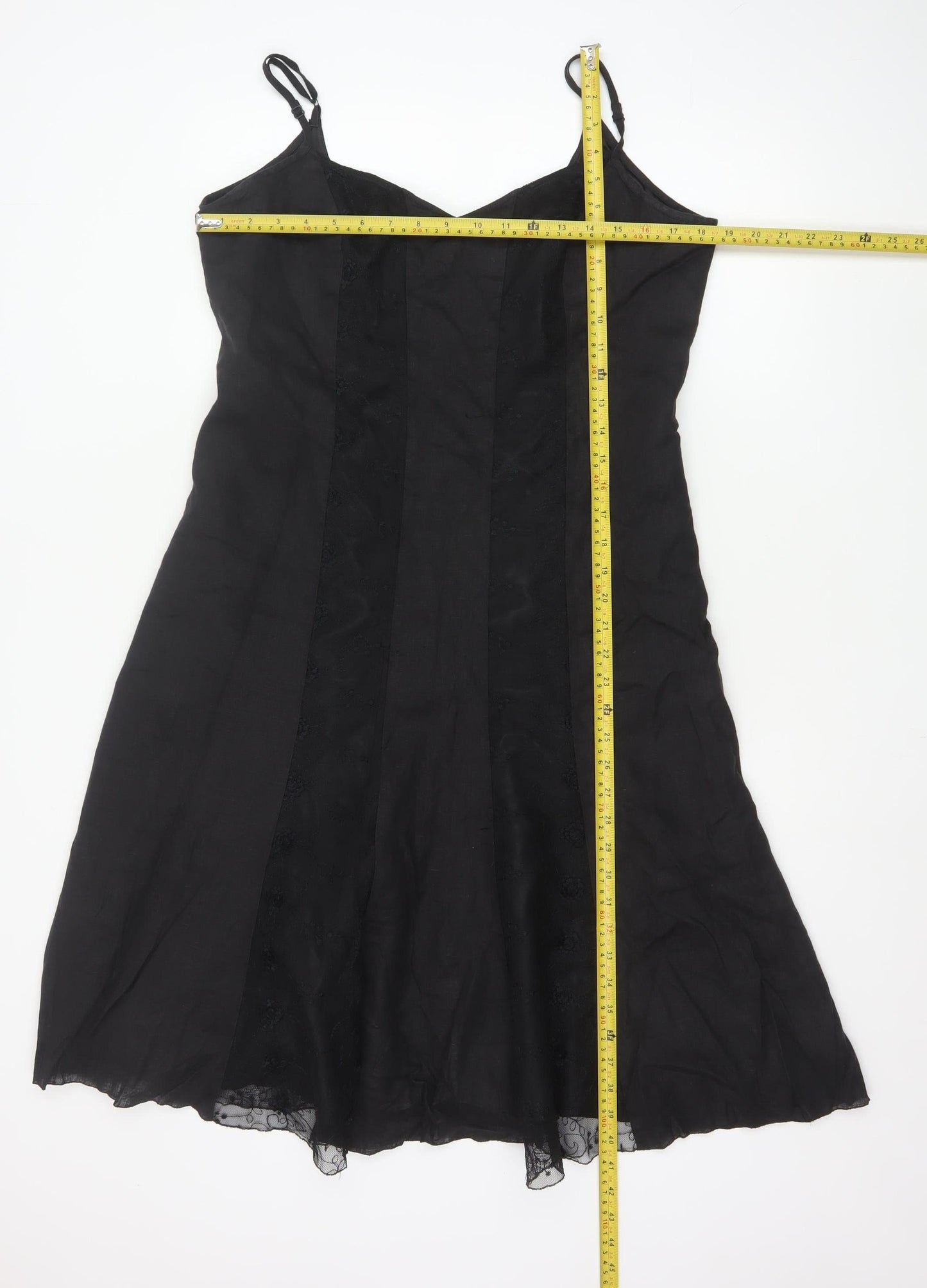 Marks and Spencer Women’s Black Linen Blend Slip Dress Size 16