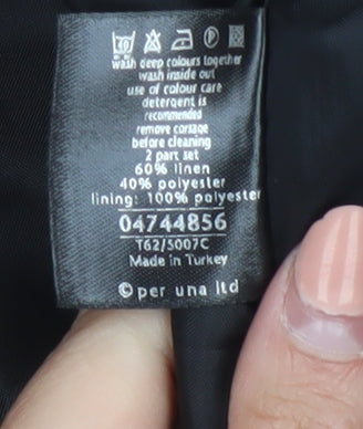 Marks and Spencer Women’s Black Linen Blend Slip Dress Size 16