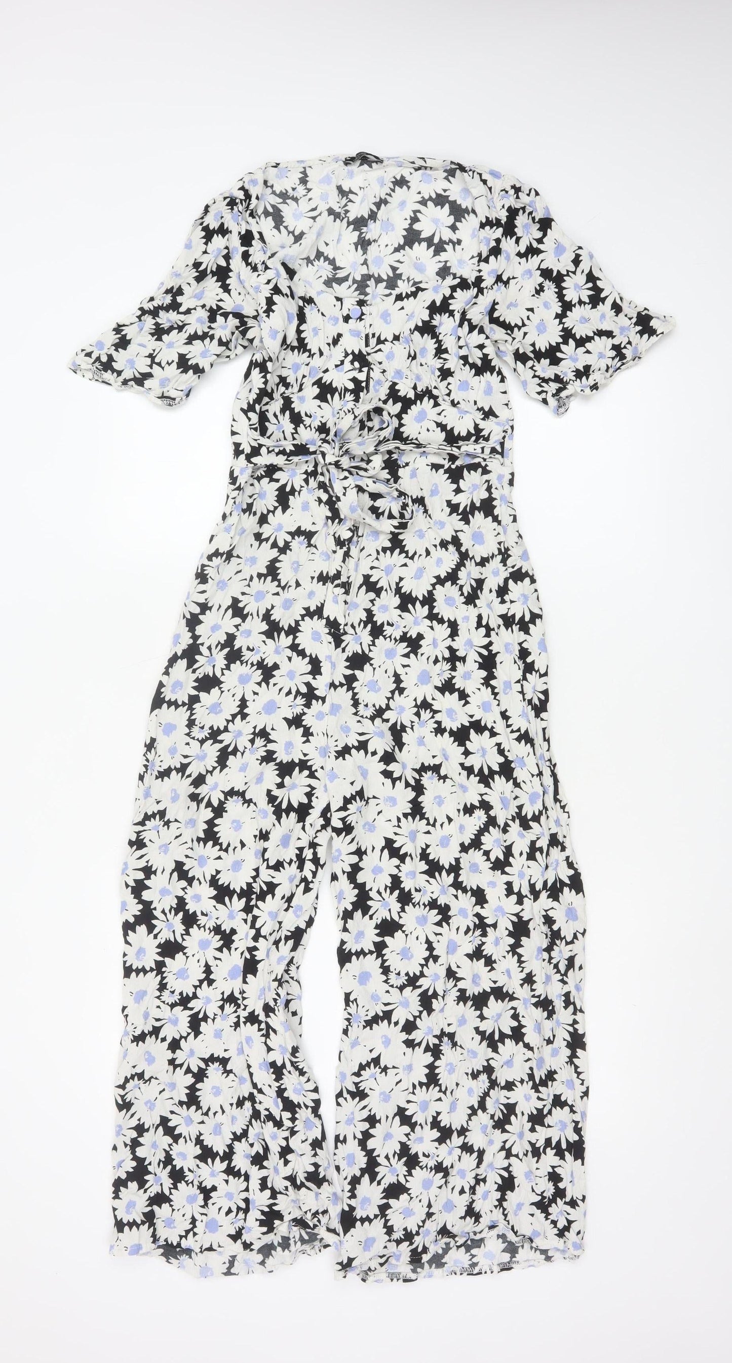 Nobody’s Child Women’s Black Floral Jumpsuit UK 8 EcoVero Viscose