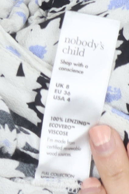 Nobody’s Child Women’s Black Floral Jumpsuit UK 8 EcoVero Viscose