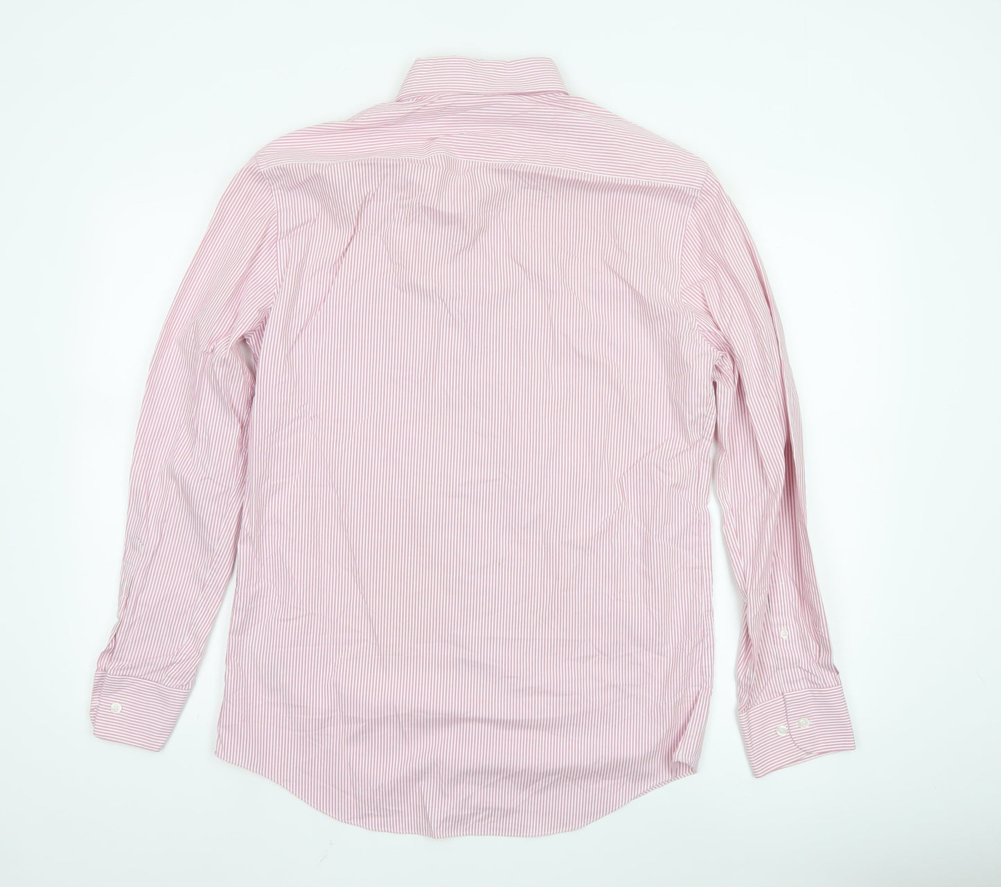 Marks and Spencer Men’s Pink Striped Tailored Cotton Oxford Shirt M