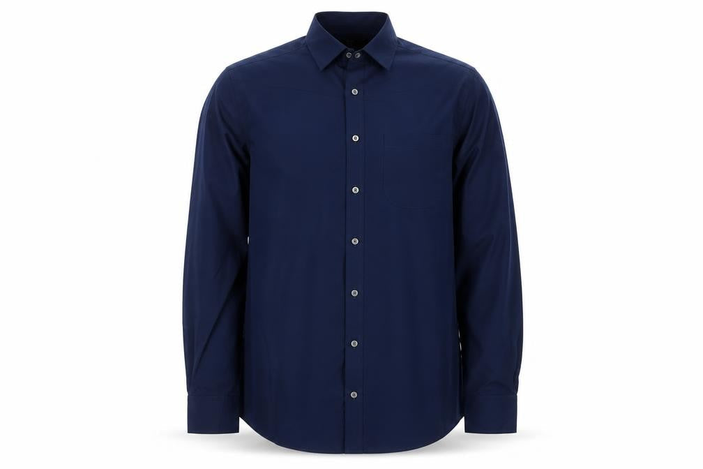 Marks & Spencer Men's Blue Slim Fit Long Sleeve Button-Up Shirt 15.5