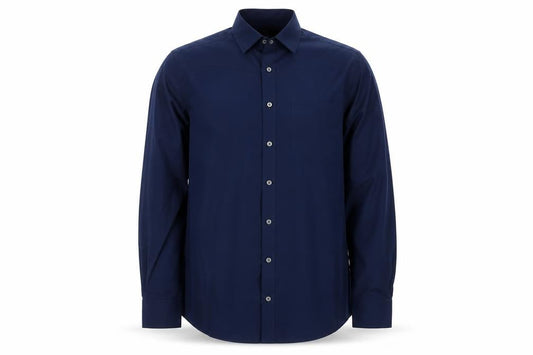 Marks & Spencer Men's Blue Slim Fit Long Sleeve Button-Up Shirt 15.5