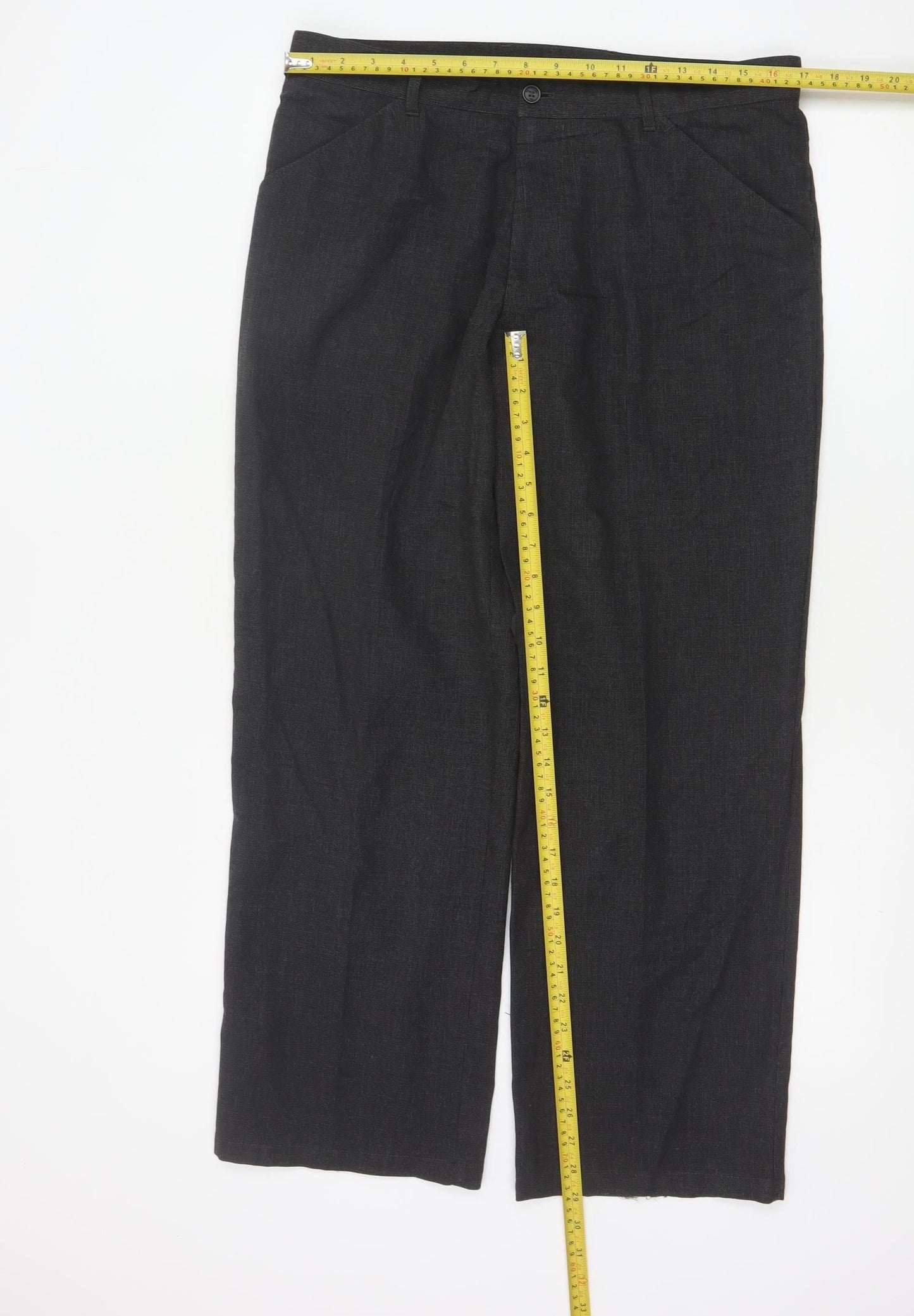 Marks and Spencer Men's Grey Regular Fit Stretch Trousers 34W 29L