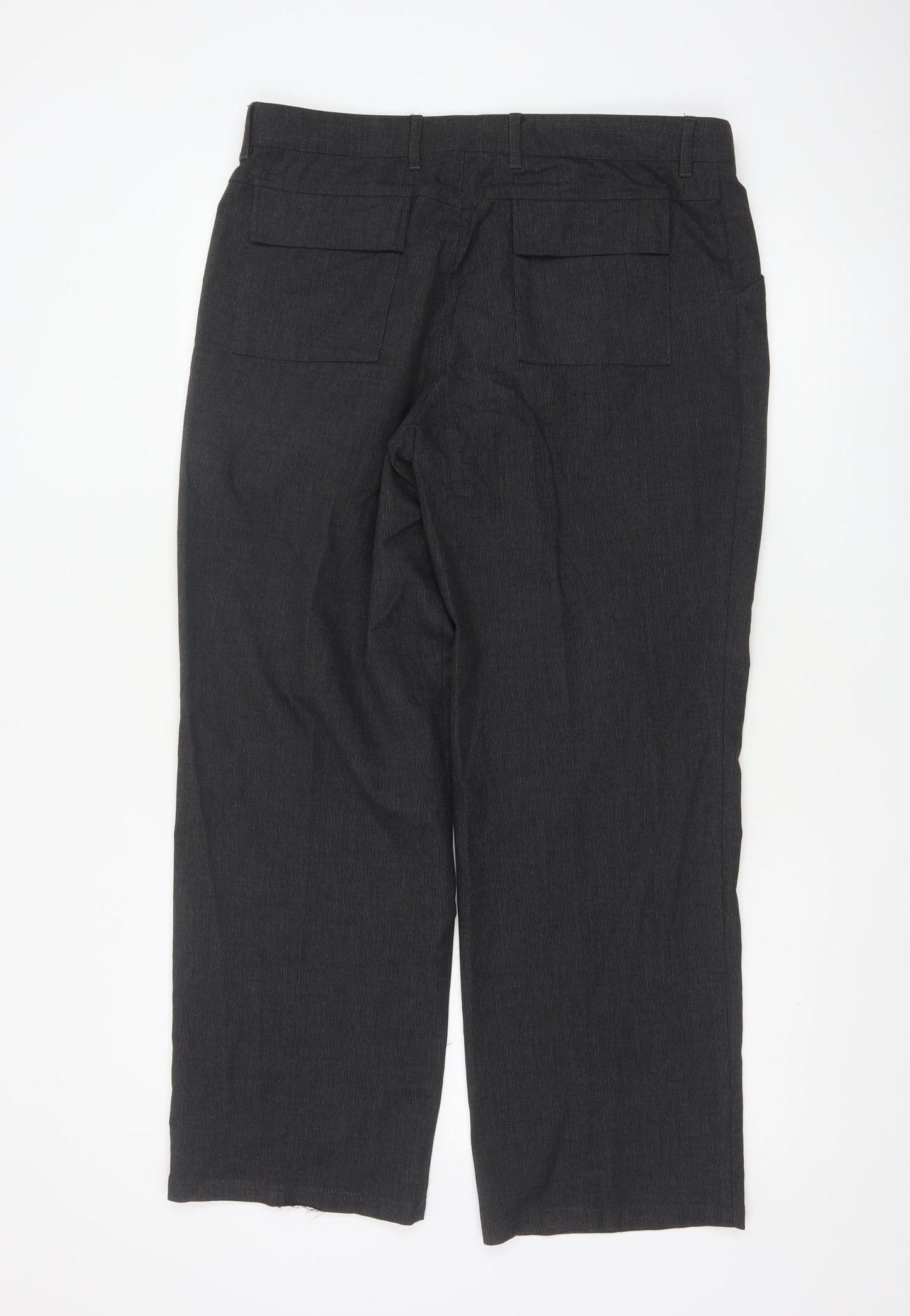 Marks and Spencer Men's Grey Regular Fit Stretch Trousers 34W 29L