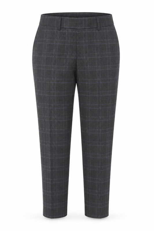 Dorothy Perkins Women's Grey Check Trousers UK 10 Slim Fit Ankle Length