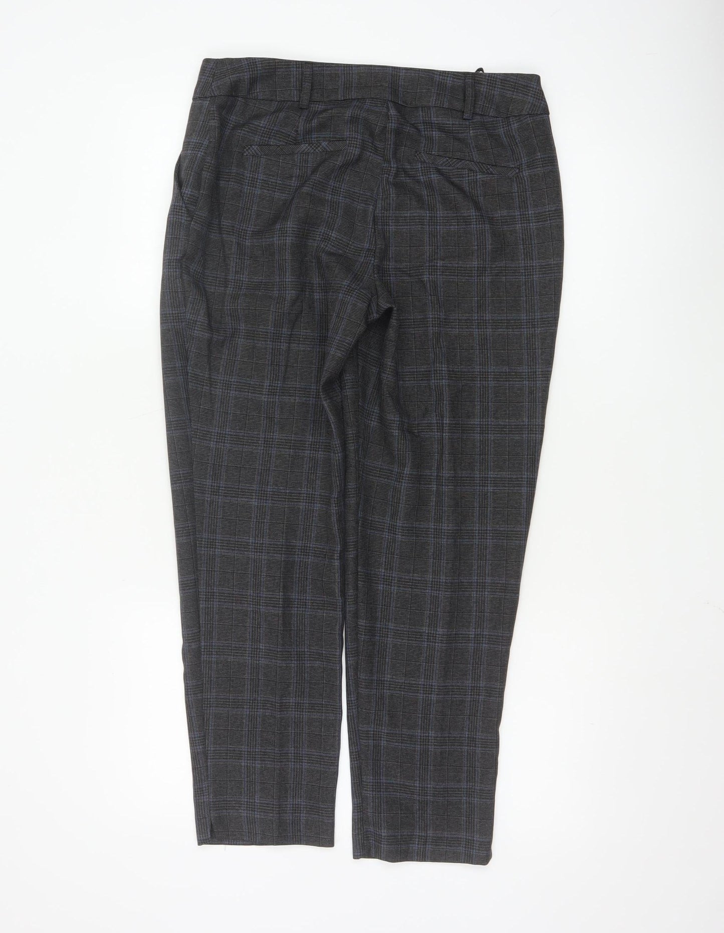 Dorothy Perkins Women's Grey Check Trousers UK 10 Slim Fit Ankle Length