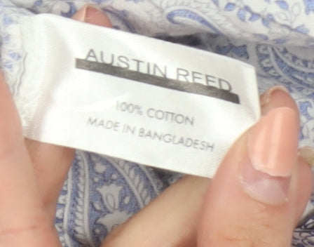 Austin Reed Womens Blue Paisley Cotton Button-Up Shirt Size 12