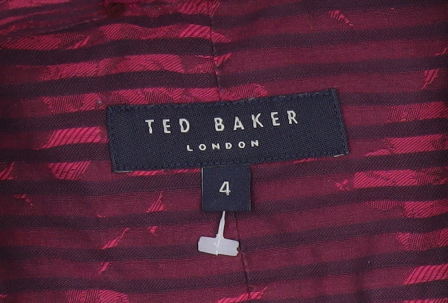 Ted Baker Men's Red Floral Long Sleeve Cotton Button-Up Shirt Size L