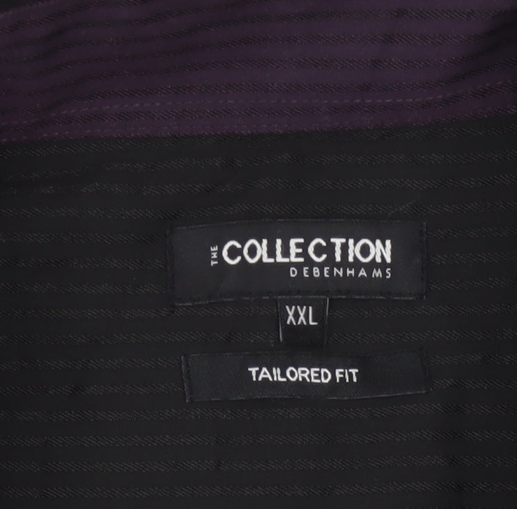 Debenhams The Collection Men's Black 2XL Slim Fit Long Sleeve Shirt